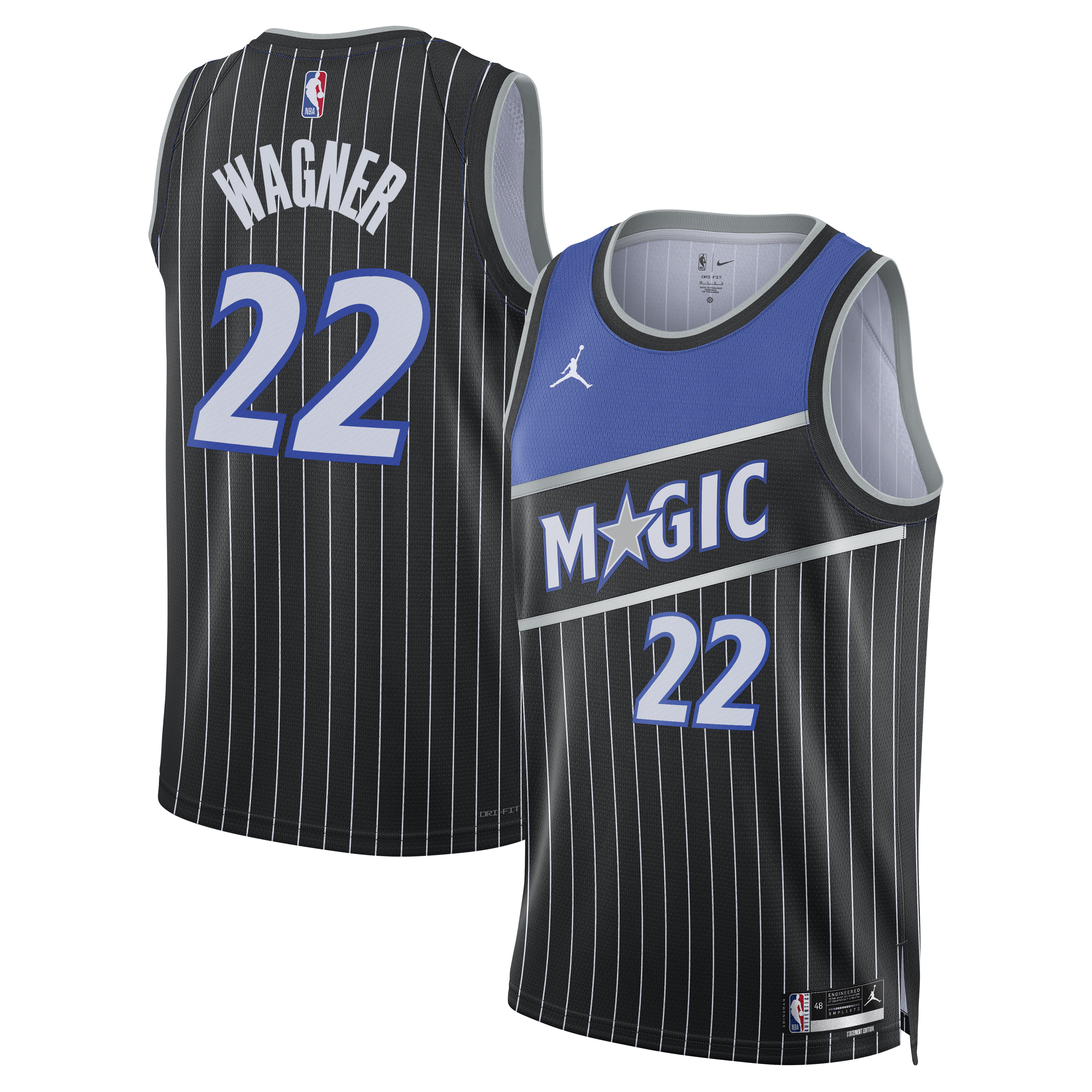 Orlando Magic Jordan Brand Statement Edition Swingman Jersey - Black - Franz Wagner - Unisex NBA Team Jersey Basketball Fan Apparel