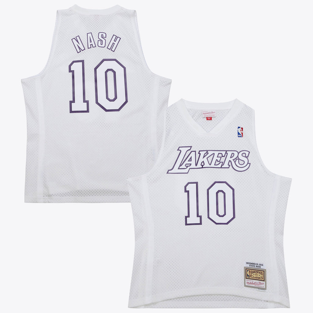 Los Angeles Lakers Mitchell & Ness Steve Nash 2012 Day Authentic Jersey - White NBA Team Jersey Basketball Fan Apparel