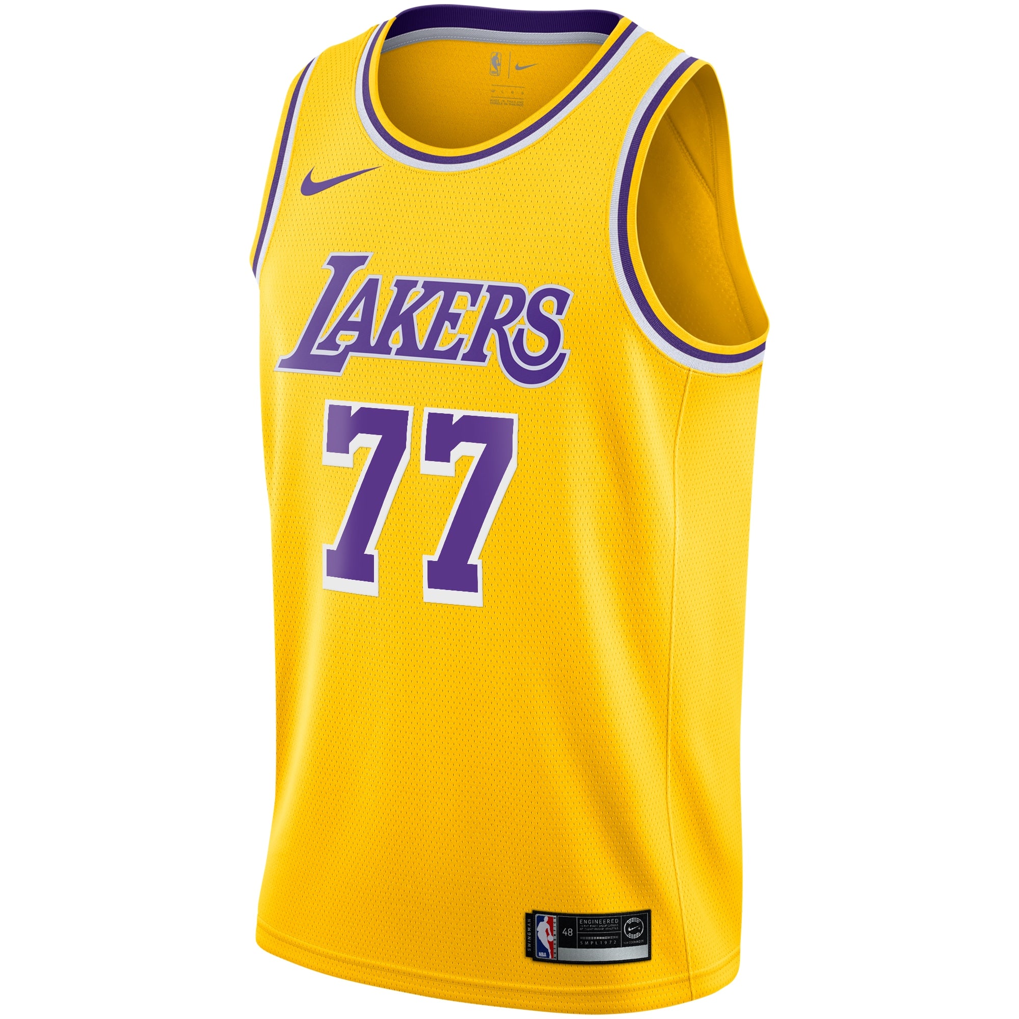 Los Angeles Lakers Nike Icon Edition Swingman Jersey - Gold - Luka Dončić - Youth NBA Team Jersey Basketball Fan Apparel