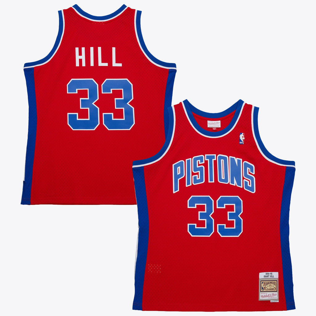 Detroit Pistons Mitchell & Ness Grant Hill 1994 Dark Authentic Jersey - Red NBA Team Jersey Basketball Fan Apparel