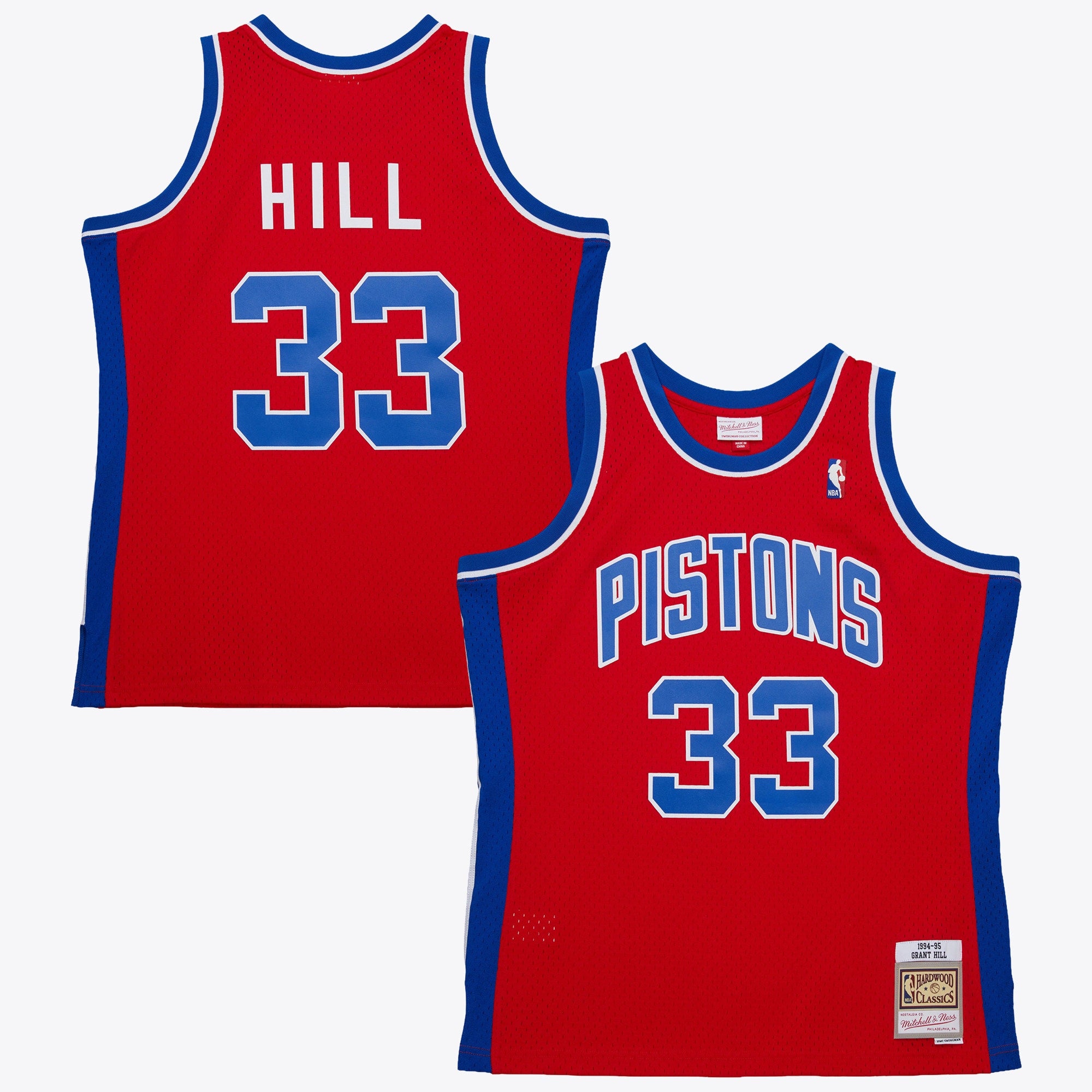 Detroit Pistons Mitchell & Ness Grant Hill 1994 Dark Authentic Jersey - Red NBA Team Jersey Basketball Fan Apparel