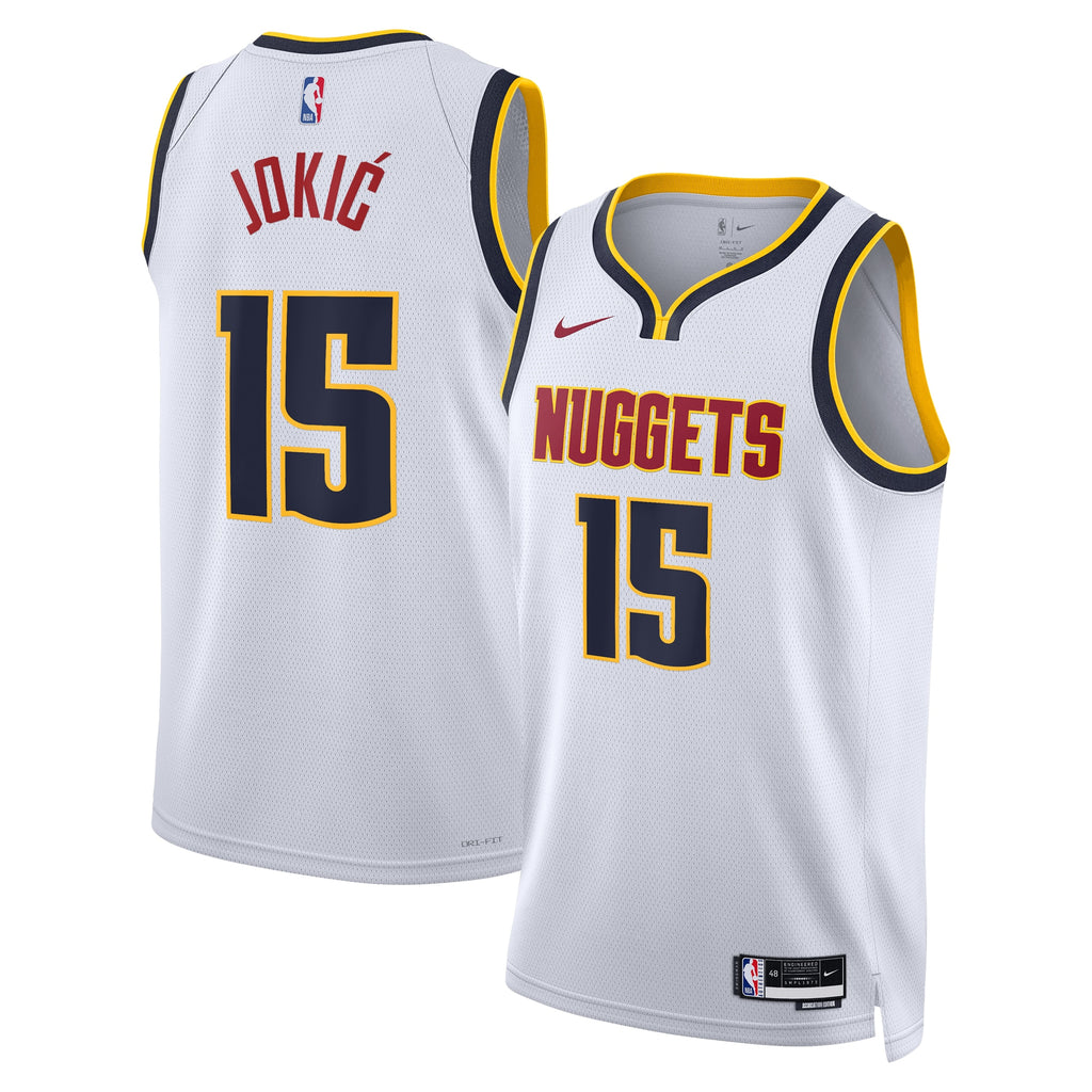 Denver Nuggets Nike Association Swingman Jersey - White - Nikola Jokić - Youth NBA Team Jersey Basketball Fan Apparel