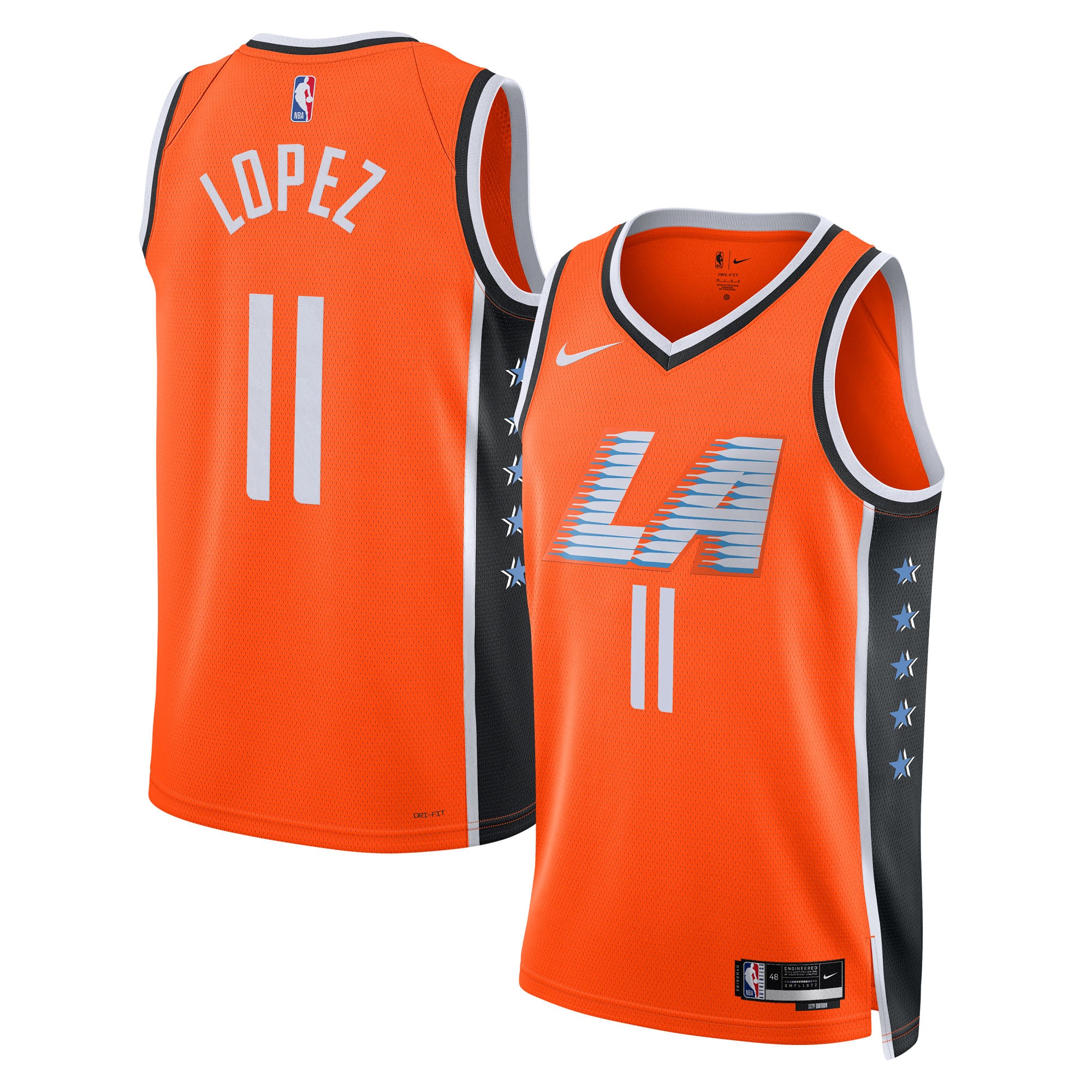 LA Clippers Nike 2025/26 City Edition Swingman Jersey - Orange - Brook Lopez - Unisex NBA Team Jersey Basketball Fan Apparel