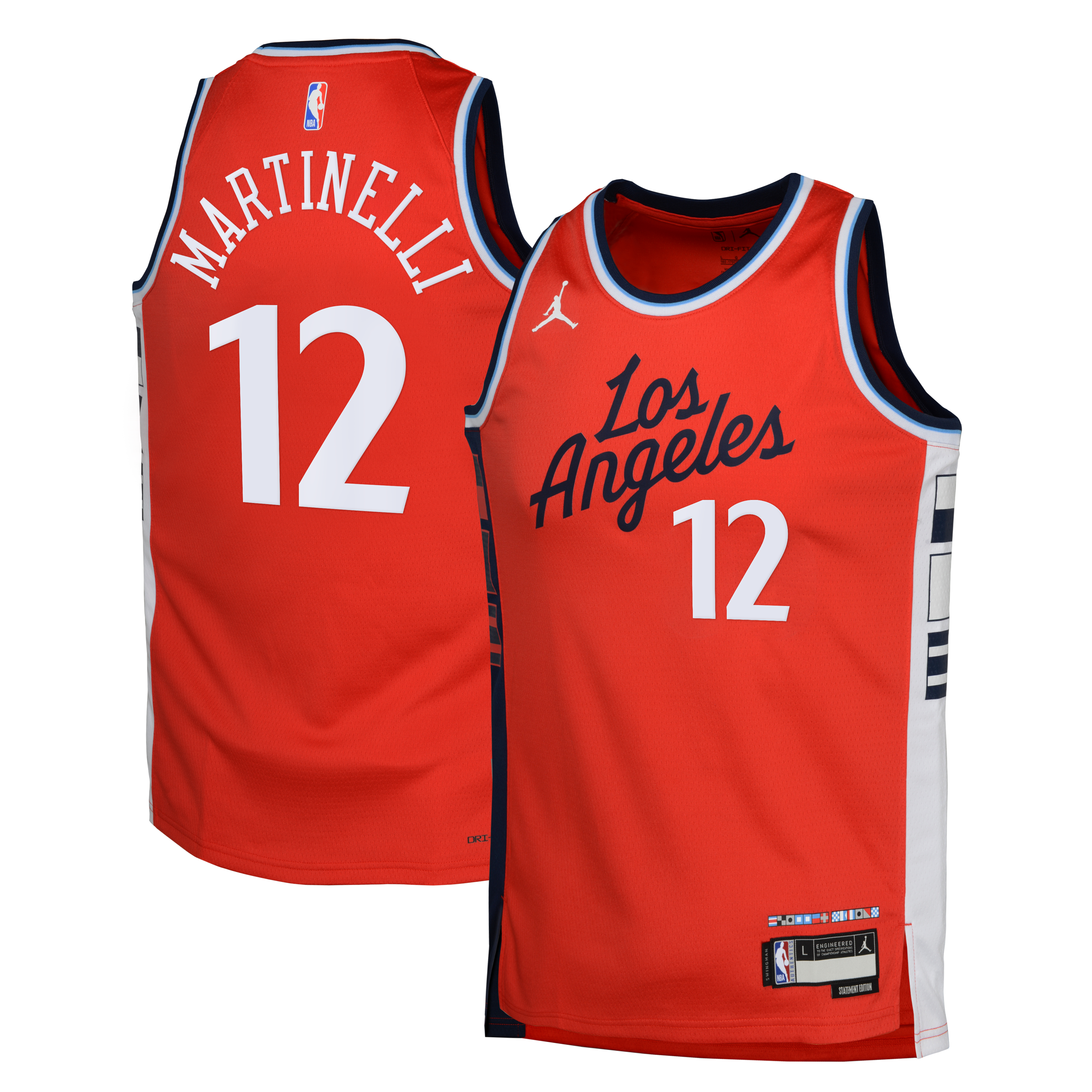 LA Clippers Jordan Brand Statement Edition Swingman Jersey - Red - Nick Martinelli - Youth NBA Team Jersey Basketball Fan Apparel