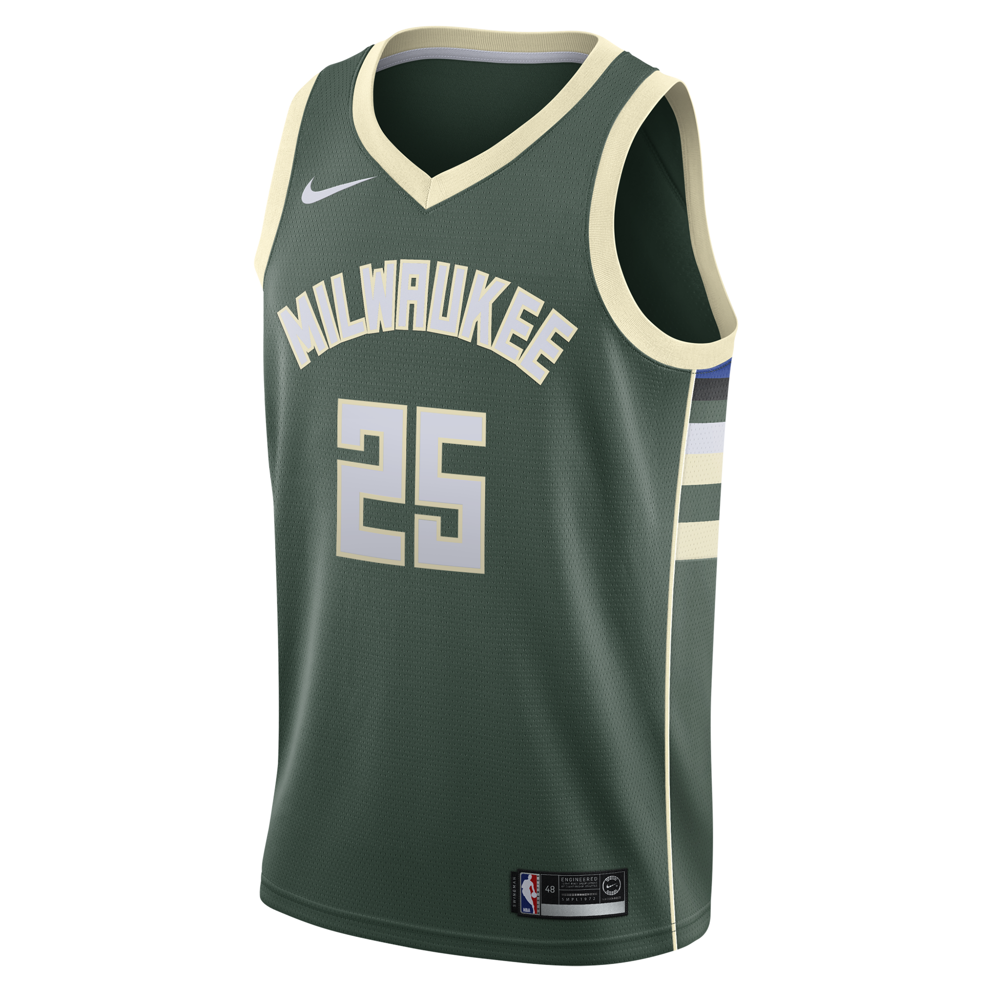 Milwaukee Bucks Nike Icon Edition Swingman Jersey - White - Kasparas Jakučionis - Youth NBA Team Jersey Basketball Fan Apparel
