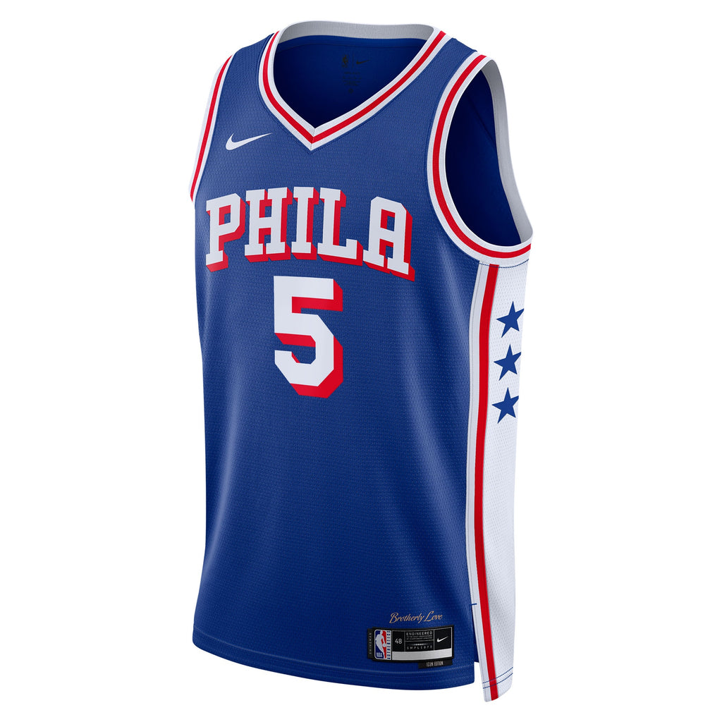 Philadelphia 76ers Nike Icon Edition Swingman Jersey - Royal - Quentin Grimes - Unisex NBA Team Jersey Basketball Fan Apparel