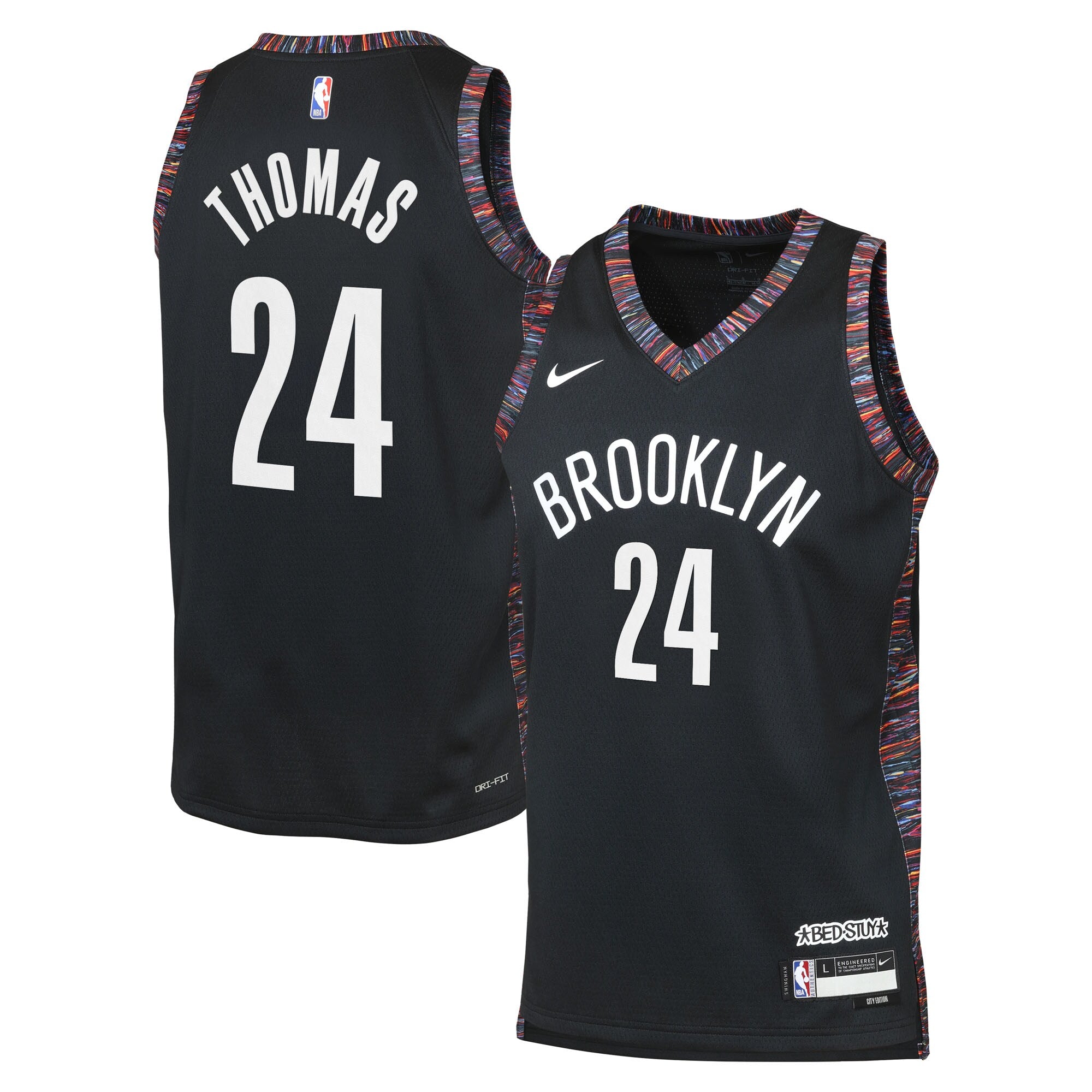 Brooklyn Nets Nike 2025/26 City Edition Swingman Jersey - Black - Cam Thomas - Youth NBA Team Jersey Basketball Fan Apparel
