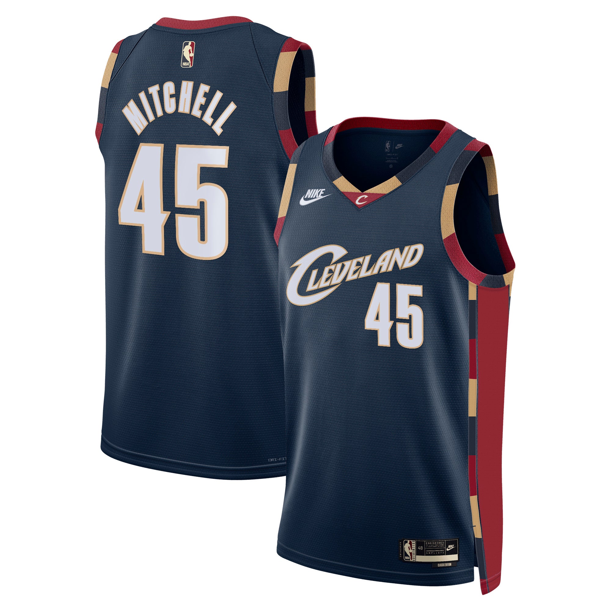 Cleveland Cavaliers Nike Classic Edition Jersey - Navy - Donovan Mitchell - Unisex NBA Team Jersey Basketball Fan Apparel