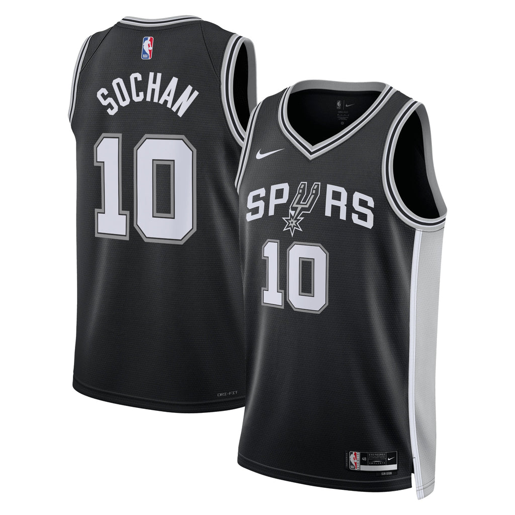 San Antonio Spurs Nike Icon Edition Swingman Jersey - Black - Jeremy Sochan - Unisex NBA Team Jersey Basketball Fan Apparel