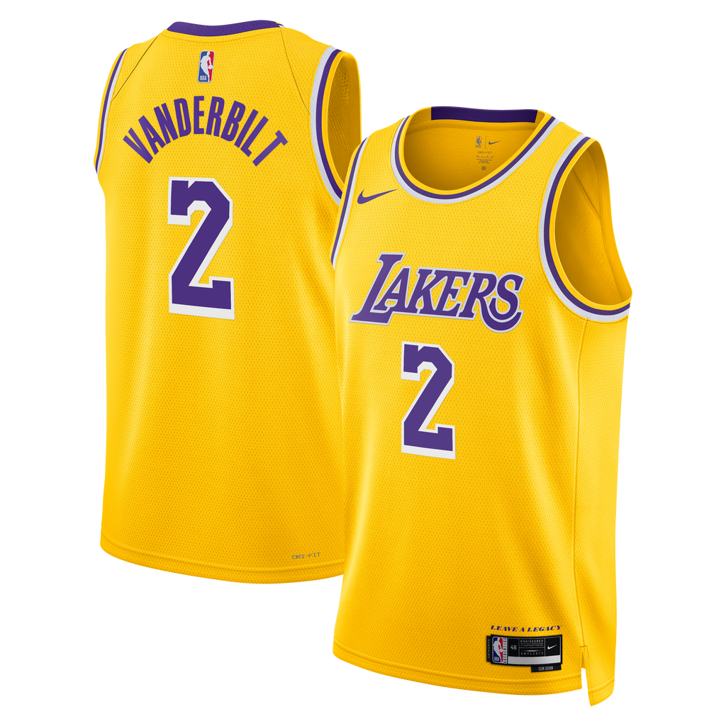 Los Angeles Lakers Nike Icon Edition Swingman Jersey - Gold - Jarred Vanderbilt - Unisex NBA Team Jersey Basketball Fan Apparel