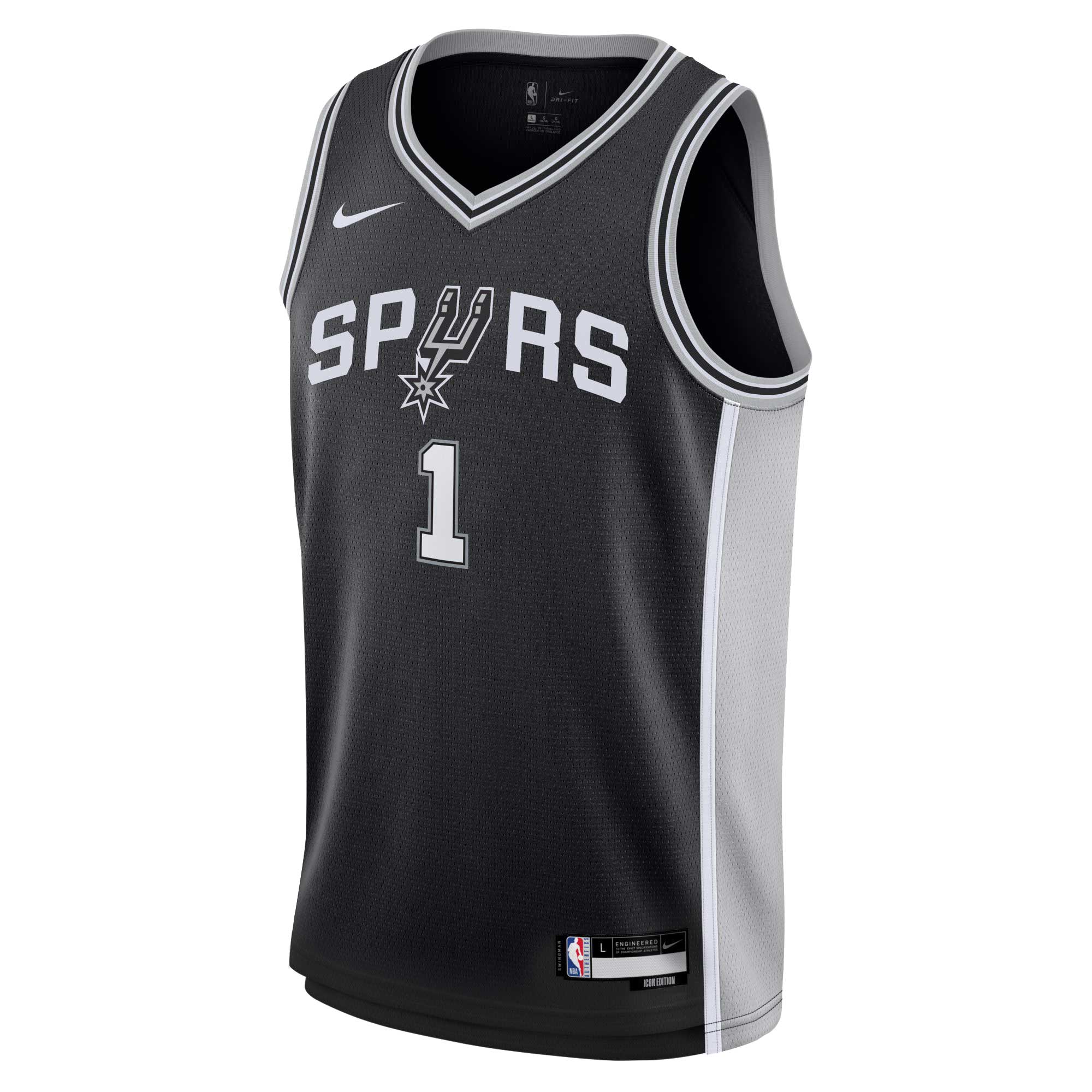 San Antonio Spurs Nike Icon Swingman Jersey - Victor Wembanyama - Youth NBA Team Jersey Basketball Fan Apparel