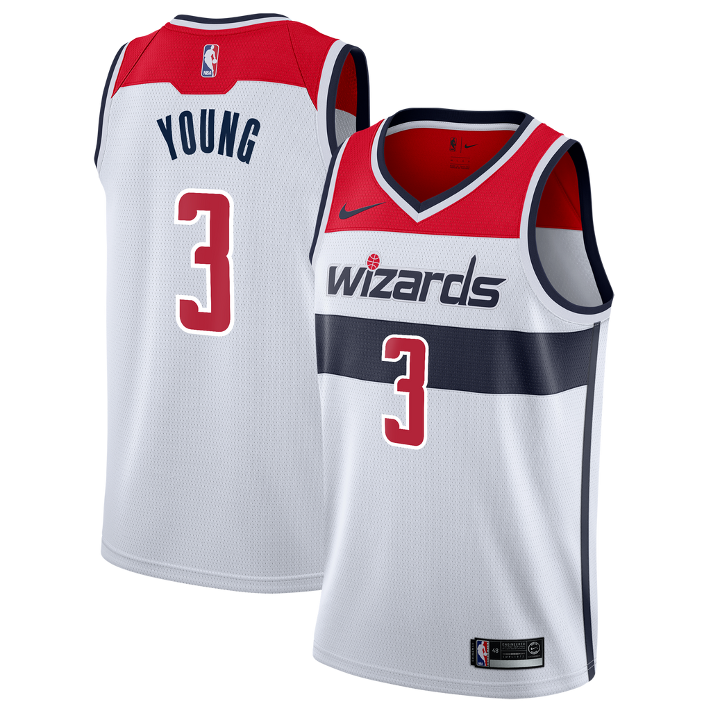 Washington Wizards Nike Association Edition Swingman Jersey - White - Trae Young - Youth NBA Team Jersey Basketball Fan Apparel