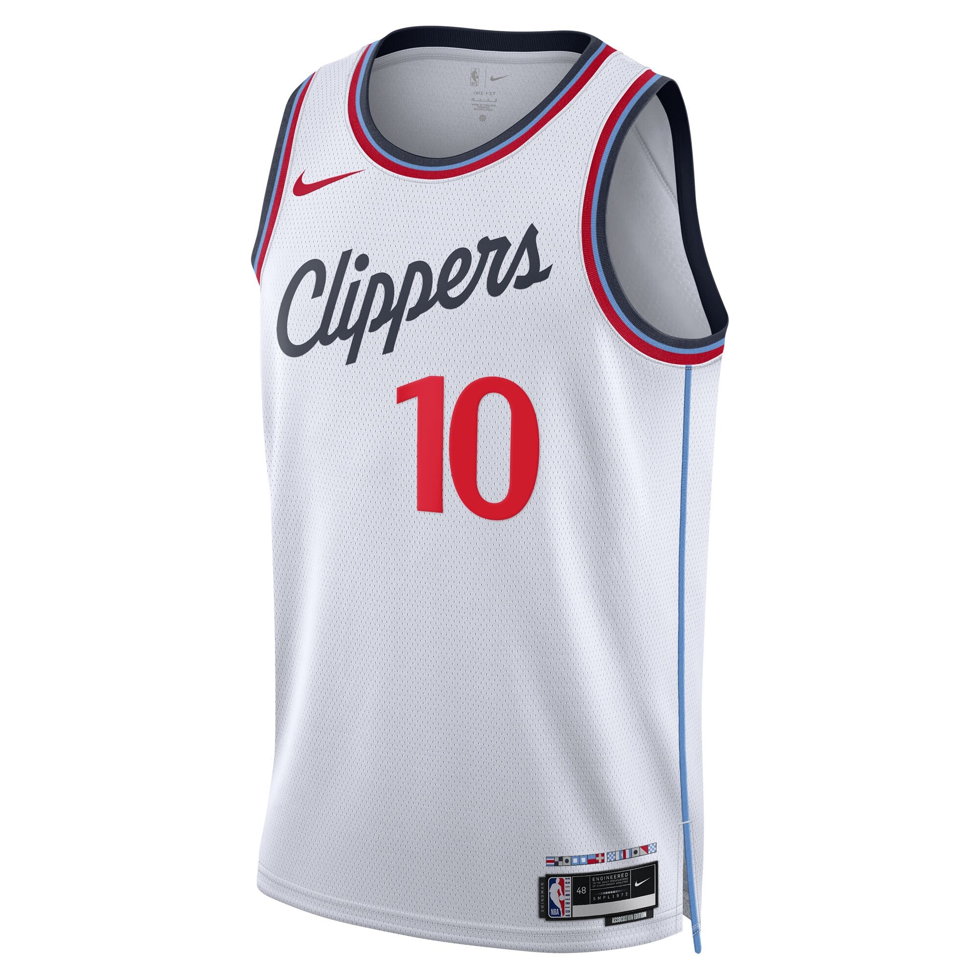 Los Angeles Clippers Nike Association Edition Swingman Jersey - White - Darius Garland - Unisex NBA Team Jersey Basketball Fan Apparel