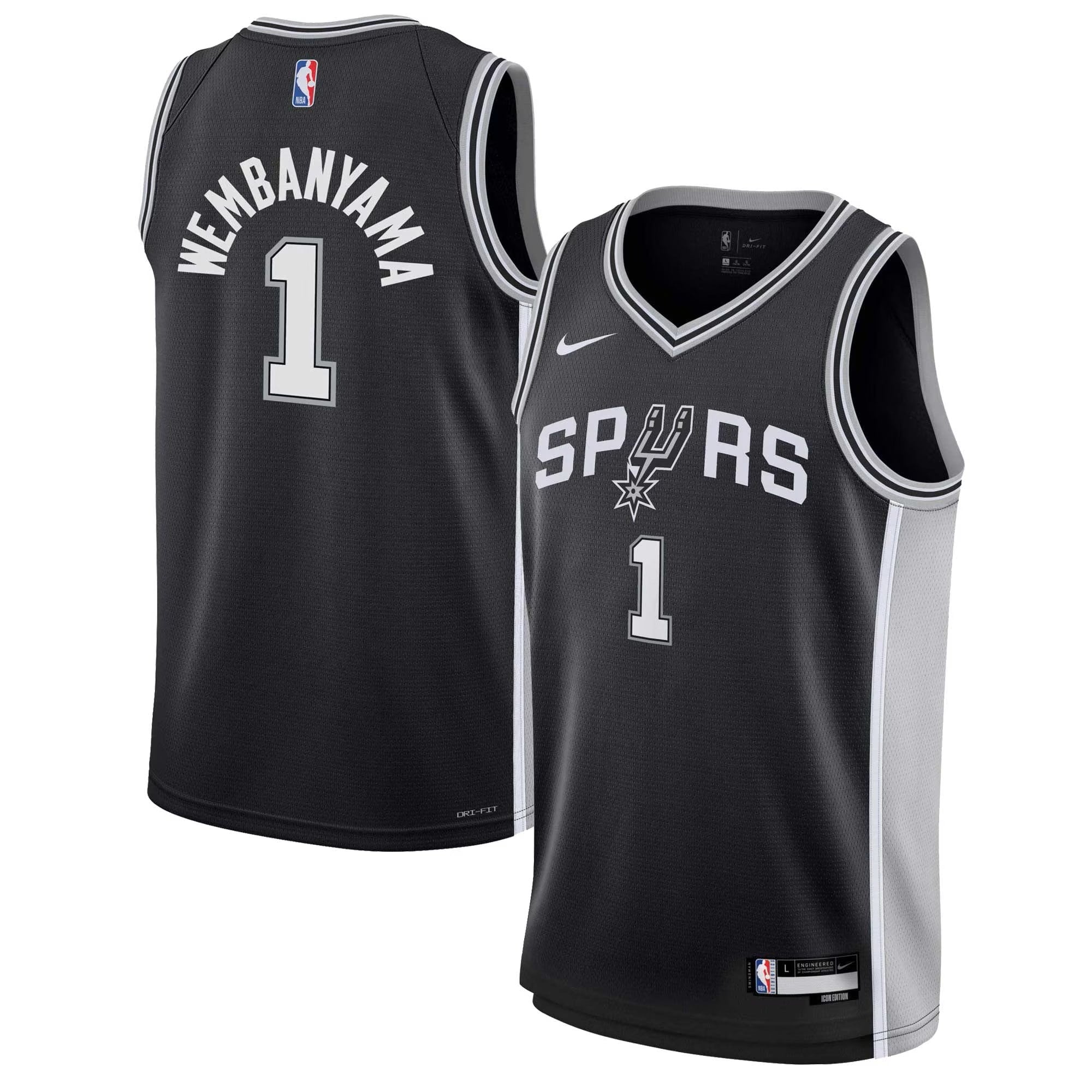San Antonio Spurs Nike Icon Swingman Jersey - Victor Wembanyama - Youth NBA Team Jersey Basketball Fan Apparel