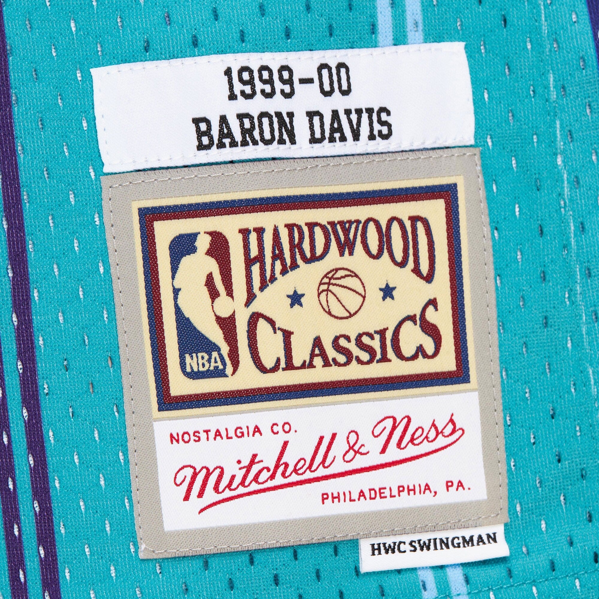 Charlotte Hornets Mitchell & Ness Baron Davis 1999 Swingman Road Authentic Jersey - Teal NBA Team Jersey Basketball Fan Apparel