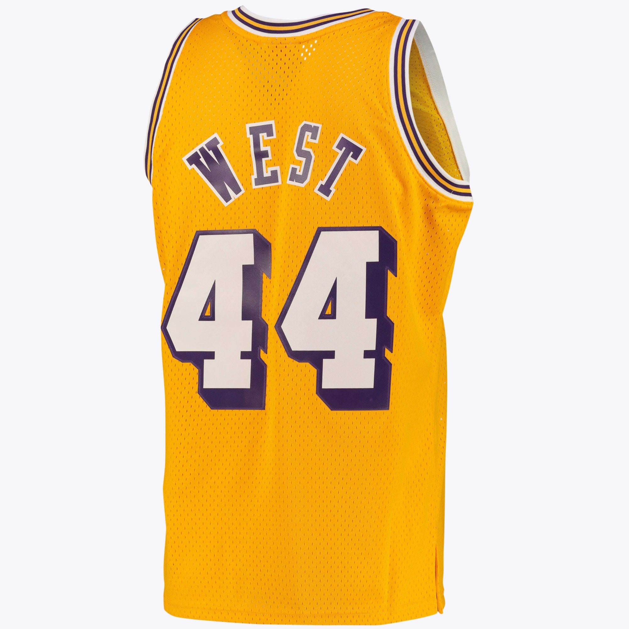 Los Angeles Lakers Mitchell & Ness Jerry West Road Swingman Jersey - Light Gold - Men's NBA Team Jersey Basketball Fan Apparel