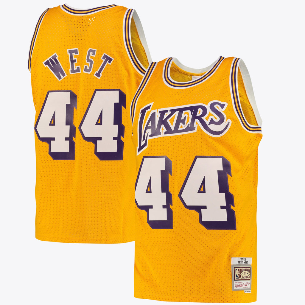 Los Angeles Lakers Mitchell & Ness Jerry West Road Swingman Jersey - Light Gold - Men's NBA Team Jersey Basketball Fan Apparel