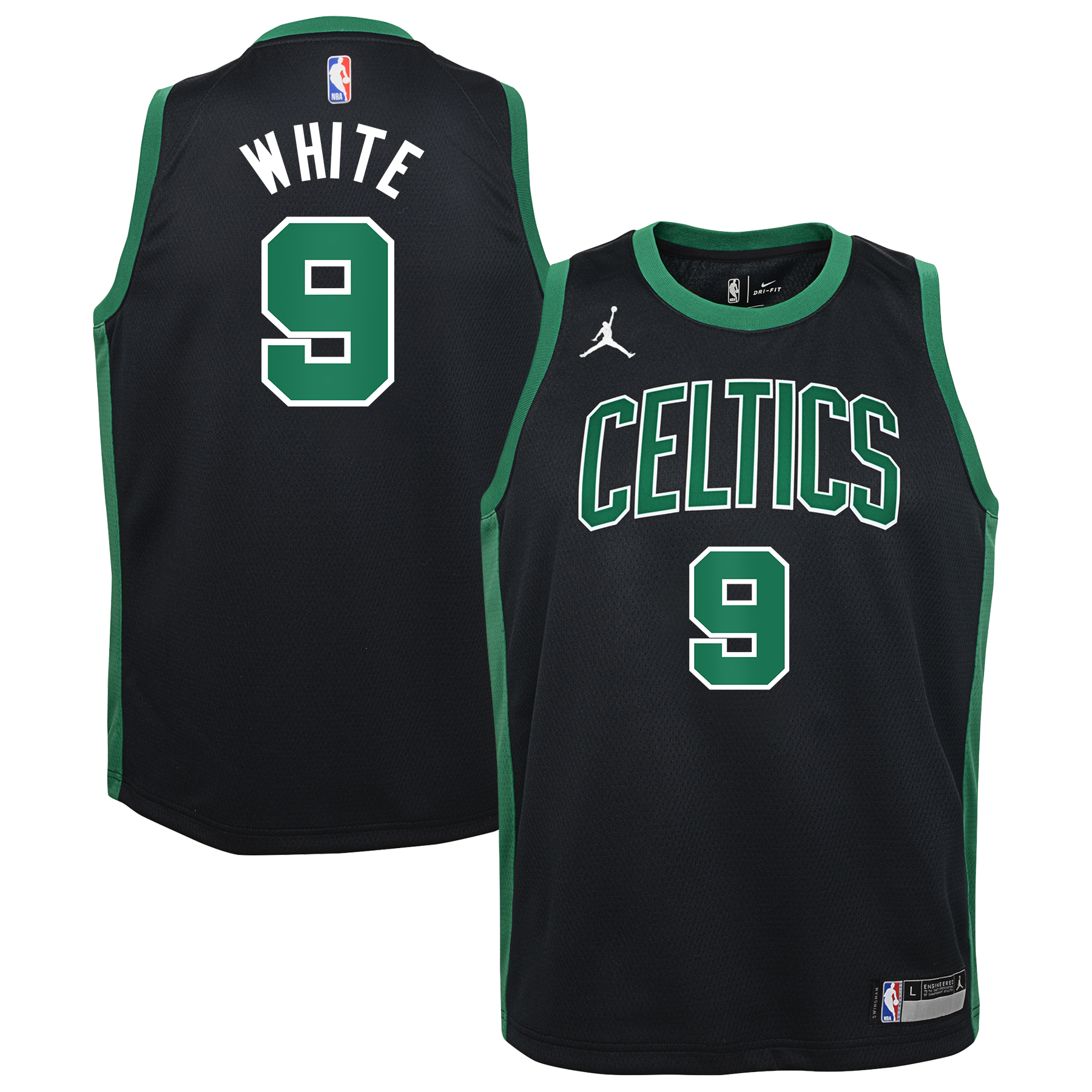 Boston Celtics Jordan Brand Statement Edition Swingman Jersey - Black - Derrick White - Youth NBA Team Jersey Basketball Fan Apparel
