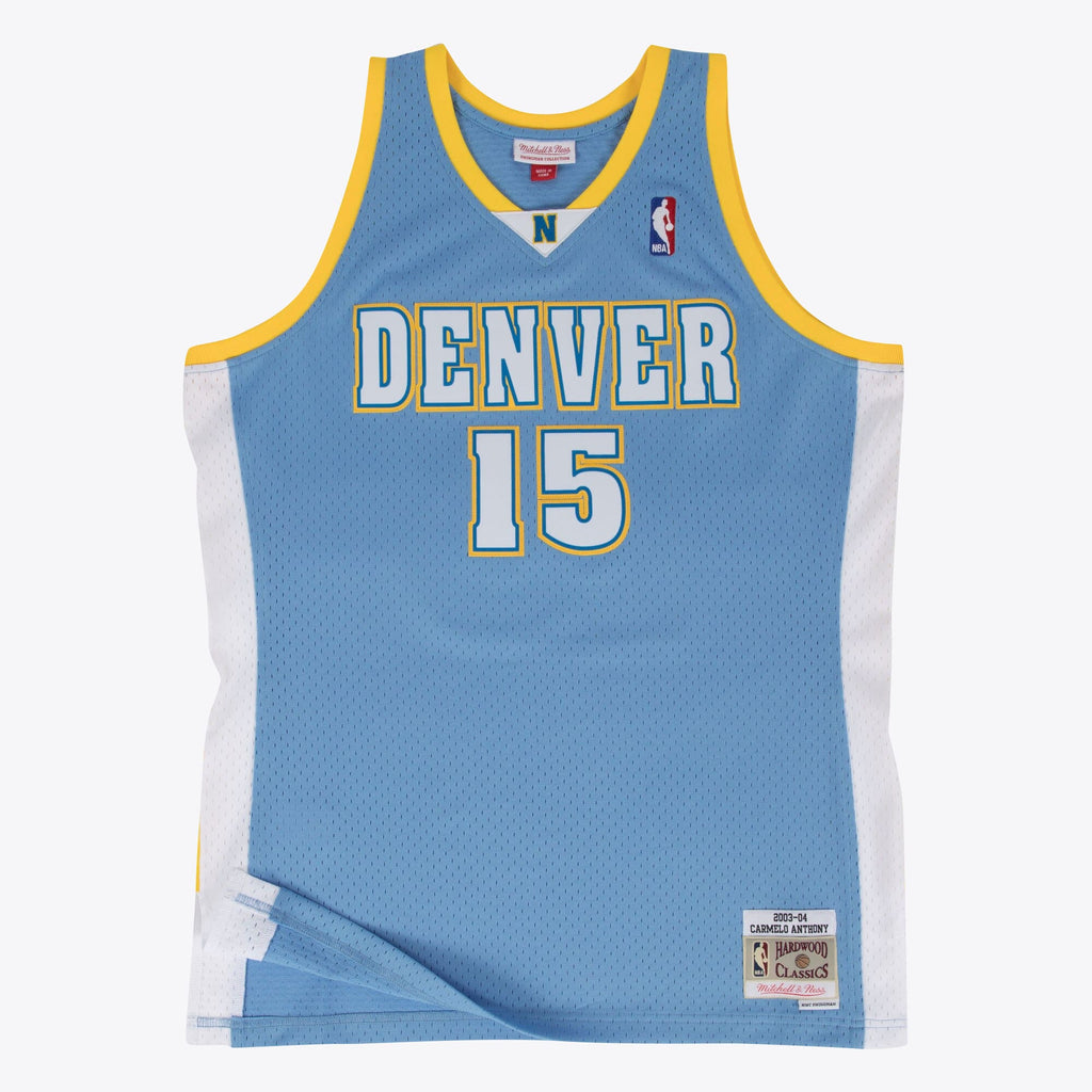 Denver Nuggets Mitchell & Ness Carmelo Anthony 2003-04 Hardwood Classics Road Swingman Jersey - Blue - Men's NBA Team Jersey Basketball Fan Apparel