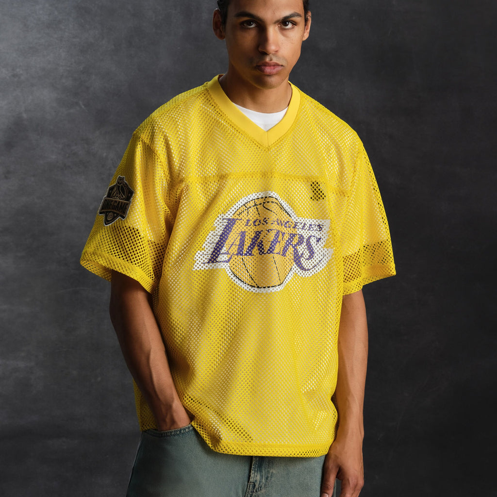 Los Angeles Lakers X OVO Mesh Football Jersey - Men's NBA Team Jersey Basketball Fan Apparel