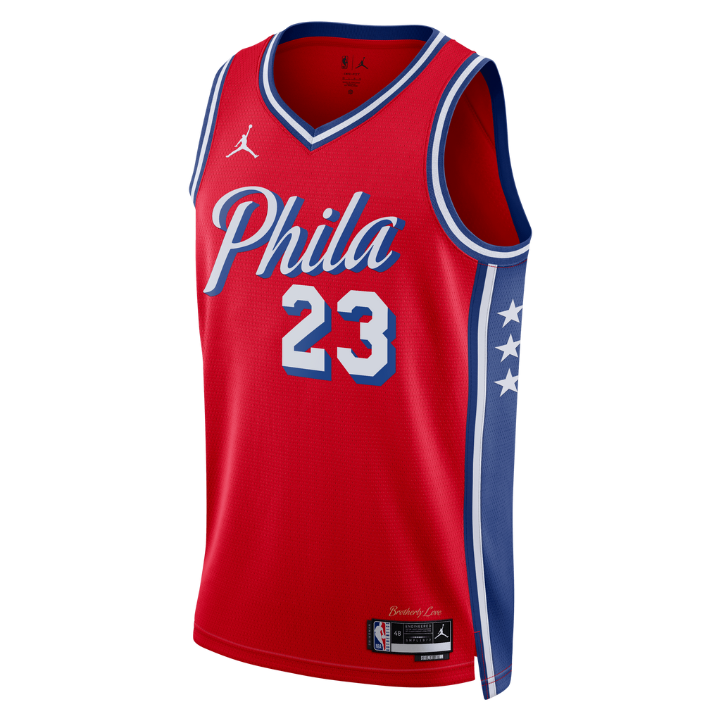 Philadelphia 76ers Jordan Brand Statement Edition Swingman Jersey - Red - LeBron James - Unisex NBA Team Jersey Basketball Fan Apparel