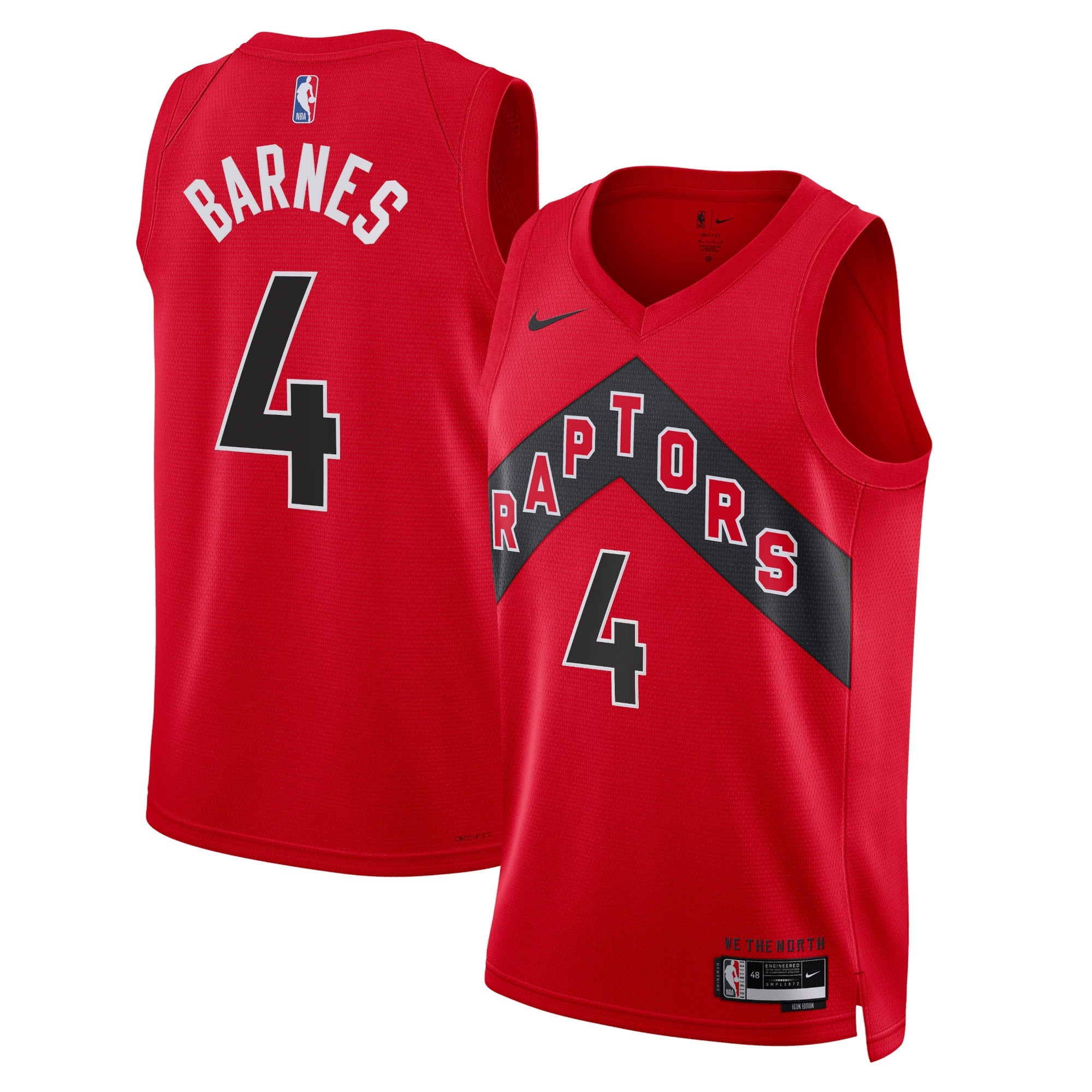 Toronto Raptors Nike Icon Edition Swingman Jersey - Red - Scottie Barnes - Unisex NBA Team Jersey Basketball Fan Apparel