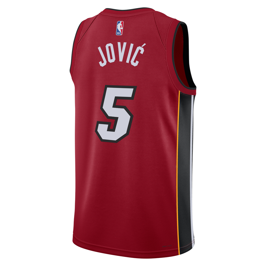 Miami Heat Jordan Brand Statement Edition Swingman Jersey - Red - Nikola Jović - Unisex NBA Team Jersey Basketball Fan Apparel