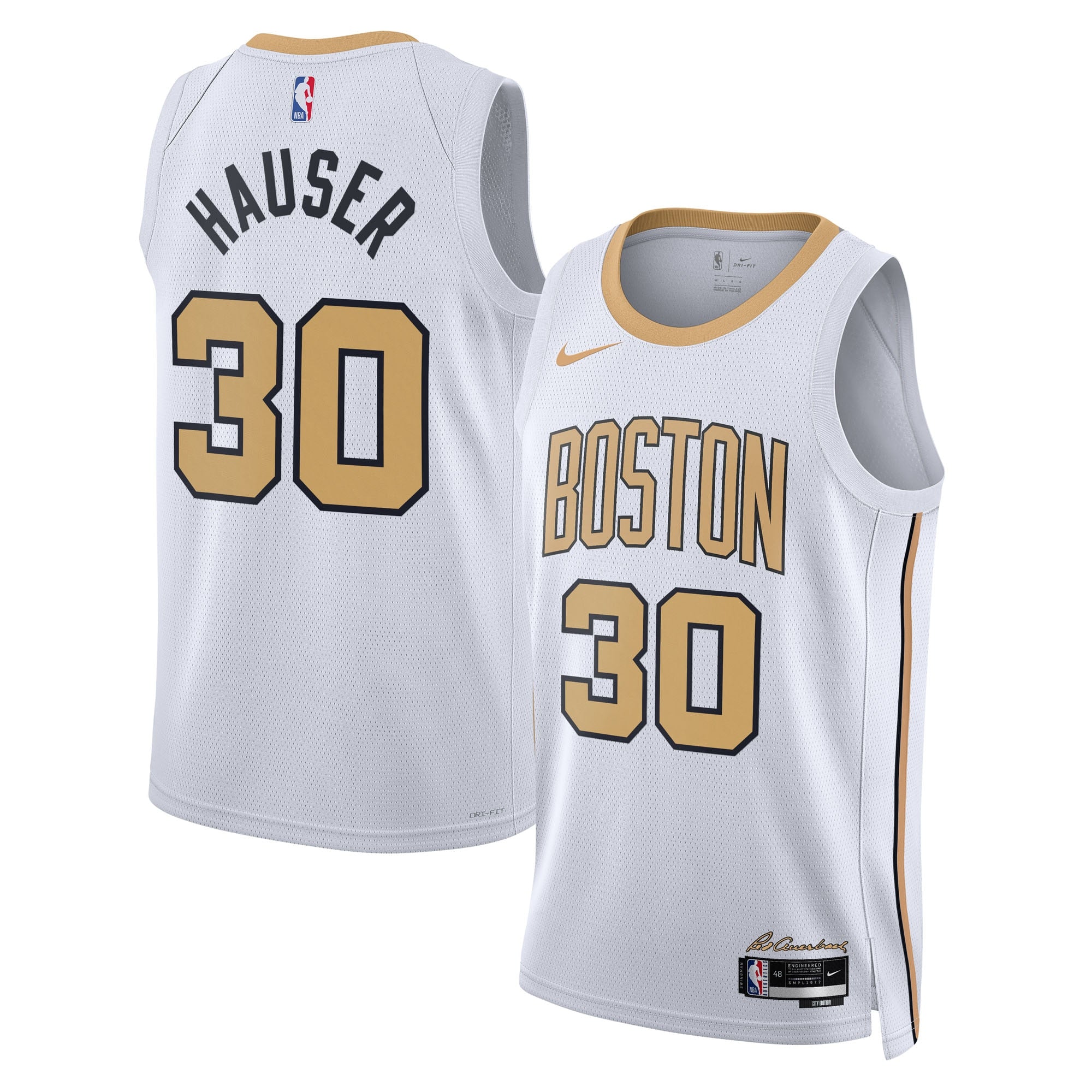 Boston Celtics Nike 2025/26 City Edition Swingman Jersey - White - Sam Hauser - Unisex NBA Team Jersey Basketball Fan Apparel