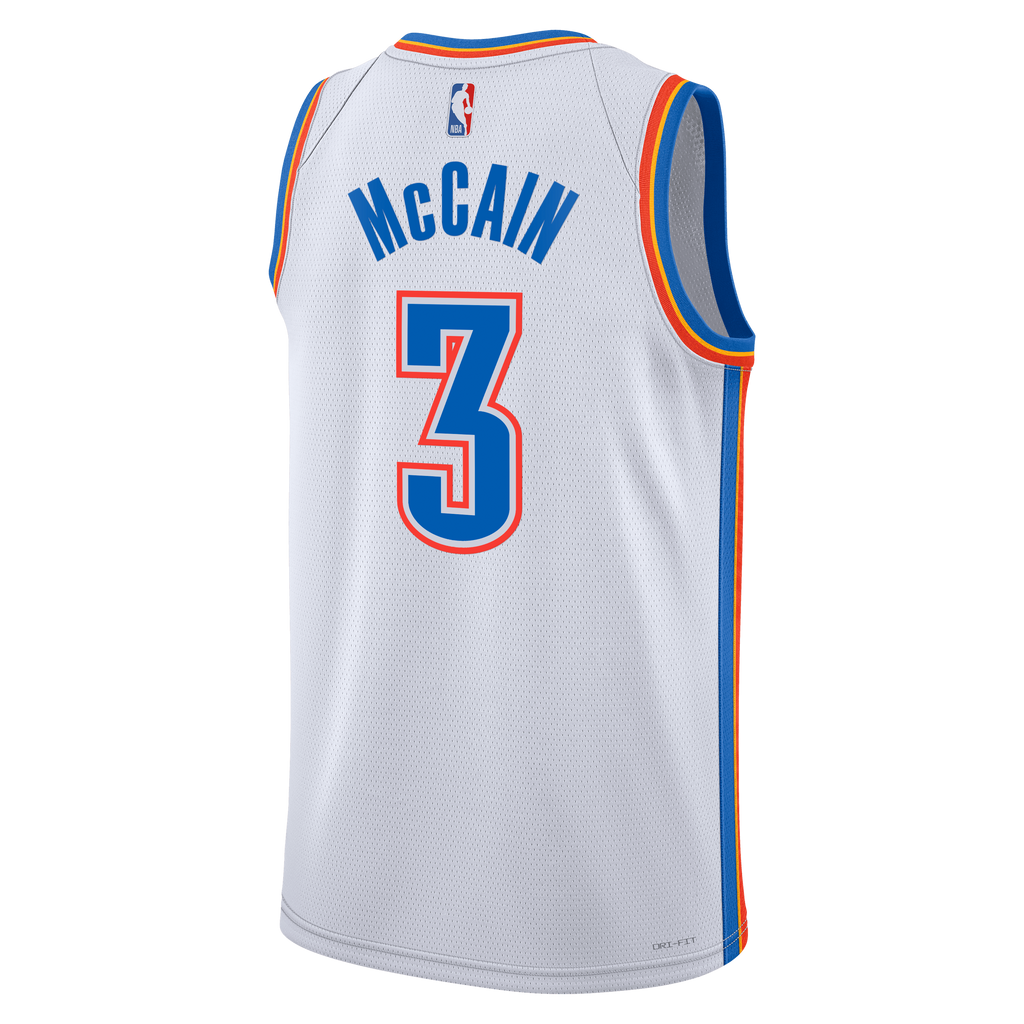 Oklahoma City Thunder Nike Association Edition Swingman Jersey - White - Jared McCain - Unisex NBA Team Jersey Basketball Fan Apparel