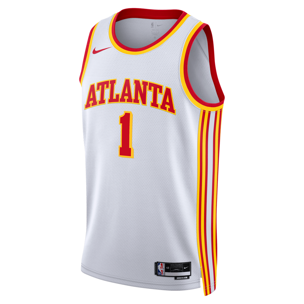 Atlanta Hawks Nike Association Edition Swingman Jersey - White - Jalen Johnson - Unisex NBA Team Jersey Basketball Fan Apparel