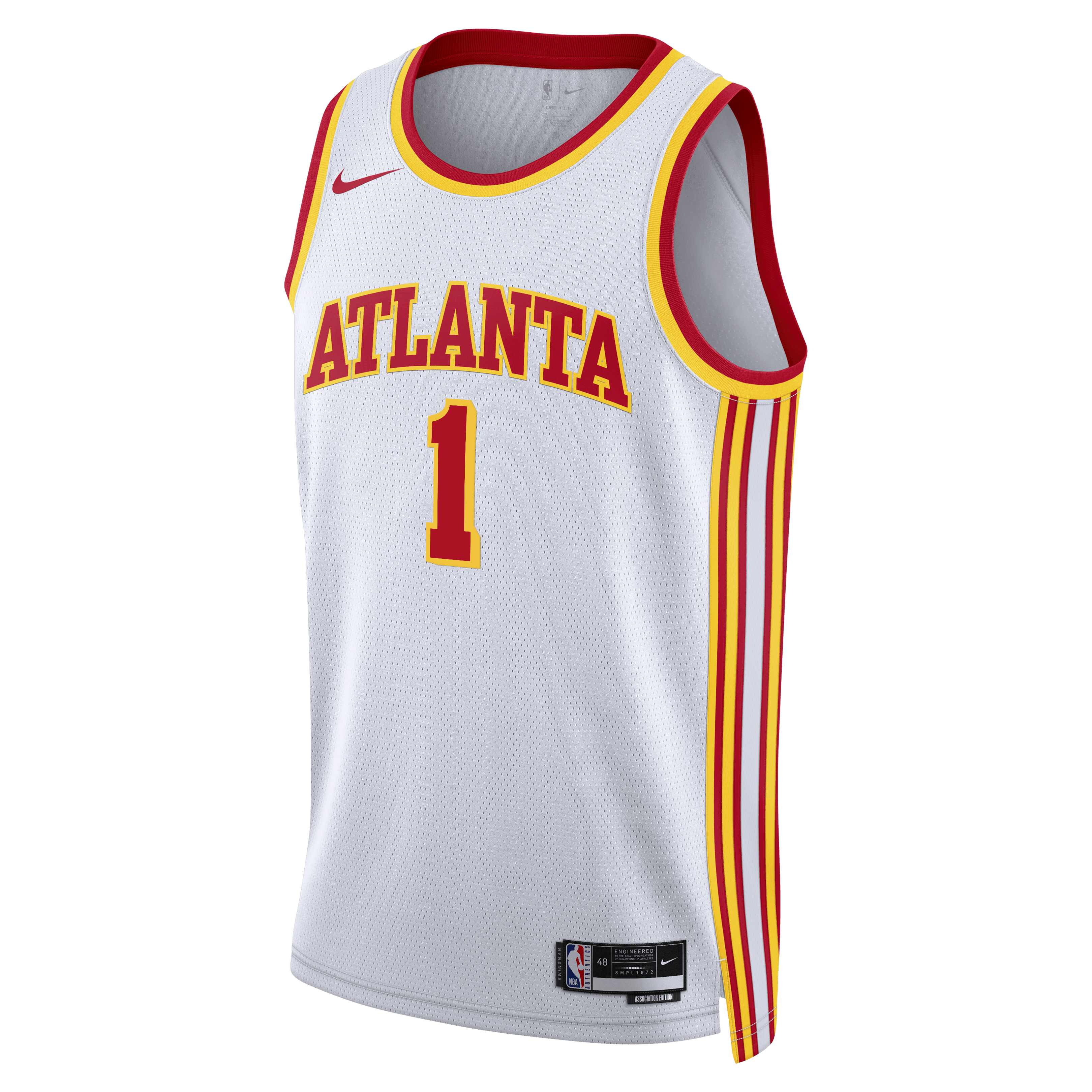 Atlanta Hawks Nike Association Edition Swingman Jersey - White - Jalen Johnson - Unisex NBA Team Jersey Basketball Fan Apparel