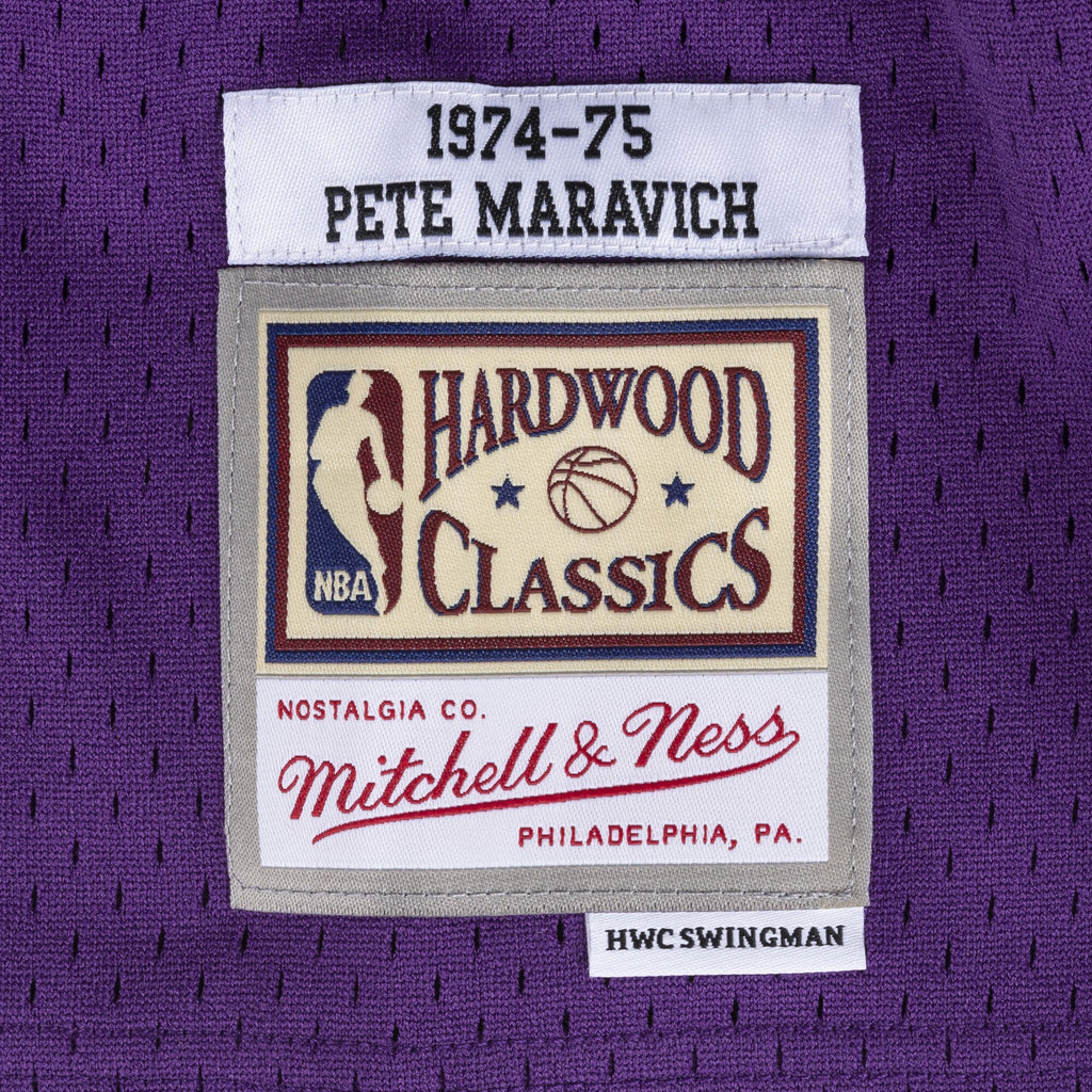 New Orleans Jazz Mitchell & Ness Pete Maravich 1974 Swingman Road Authentic Jersey - Purple NBA Team Jersey Basketball Fan Apparel