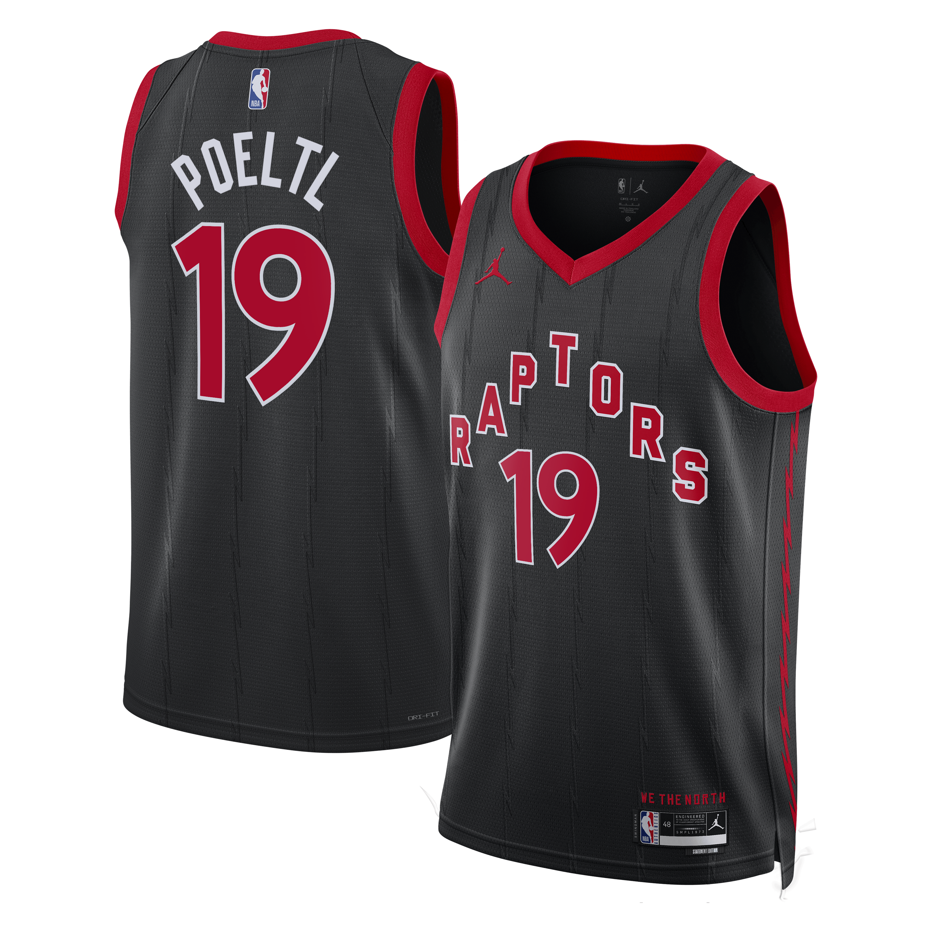 Toronto Raptors Jordan Brand Statement Edition Swingman Jersey - Black - Jakob Poeltl - Unisex NBA Team Jersey Basketball Fan Apparel