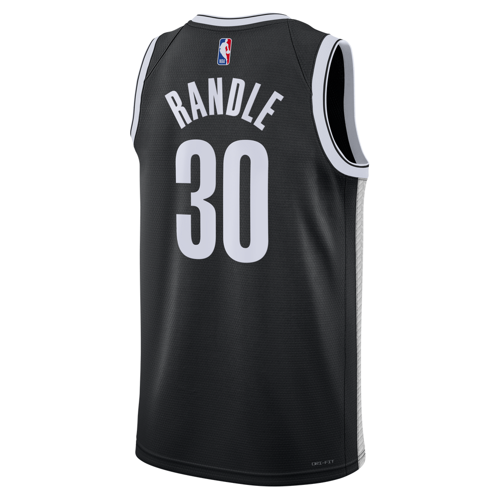 Brooklyn Nets Nike Icon Swingman Jersey- Black - Julius Randle - Unisex NBA Team Jersey Basketball Fan Apparel