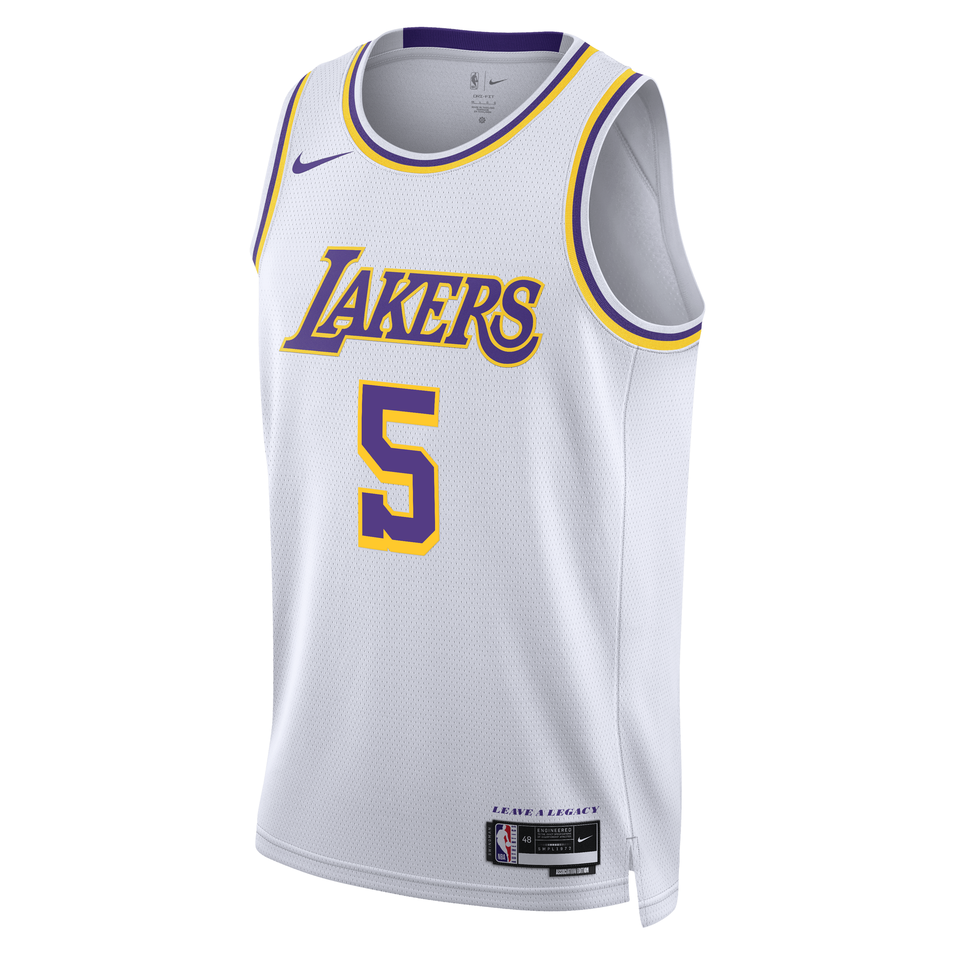Los Angeles Lakers Nike Association Edition Swingman Jersey - White - Quentin Grimes - Unisex NBA Team Jersey Basketball Fan Apparel