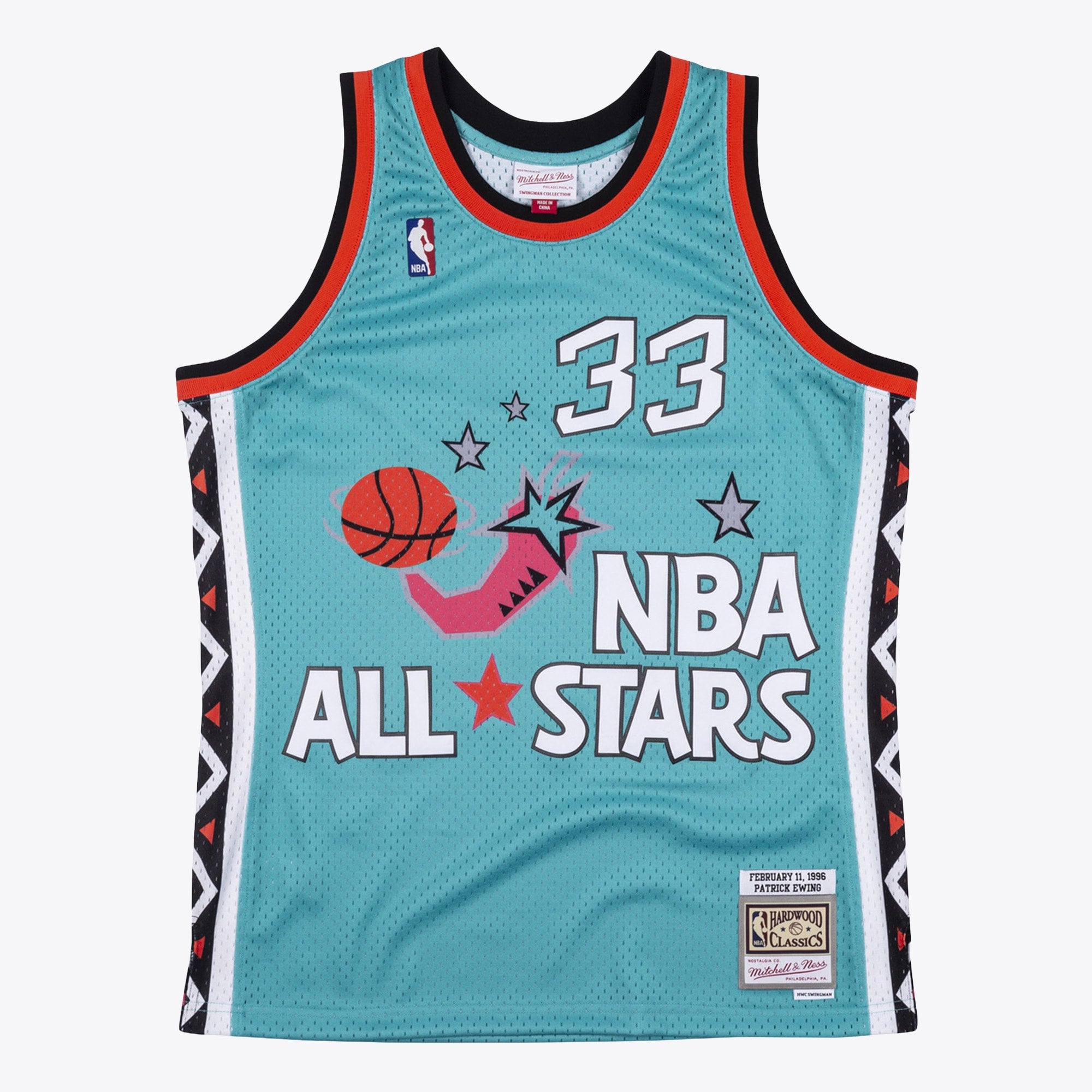 NBA Mitchell & Ness Patrick Ewing 1996 All-Star Swingman Authentic Jersey - Teal NBA Team Jersey Basketball Fan Apparel