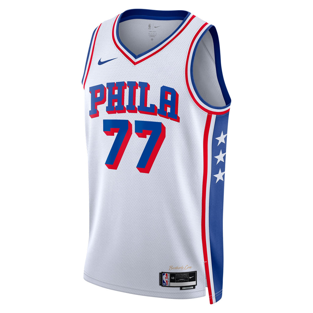 Philadelphia 76ers Nike Association Edition Swingman Jersey - White - VJ Edgecombe - Unisex NBA Team Jersey Basketball Fan Apparel
