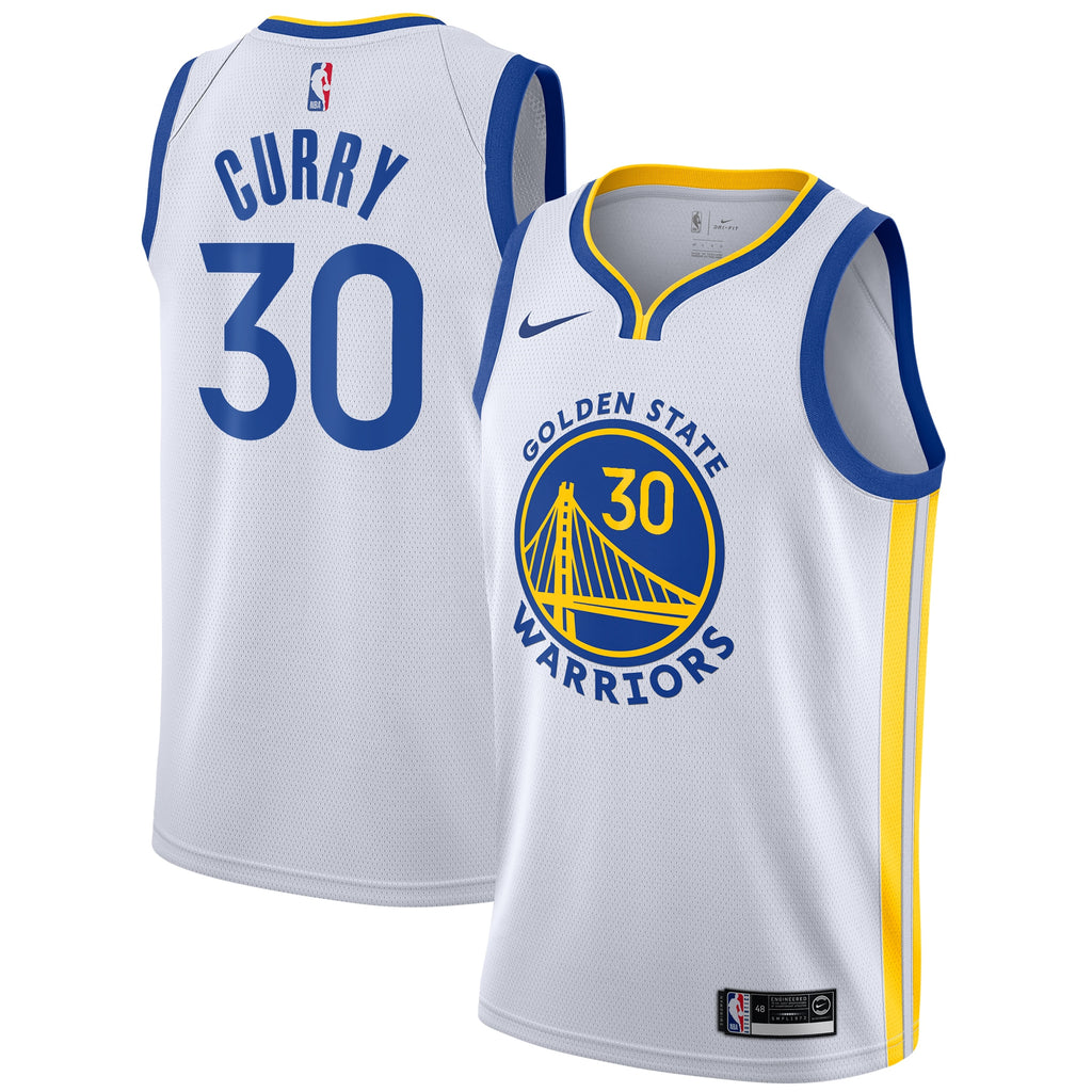 Golden State Warriors Nike Association Edition Swingman Jersey - White - Stephen Curry - Youth NBA Team Jersey Basketball Fan Apparel