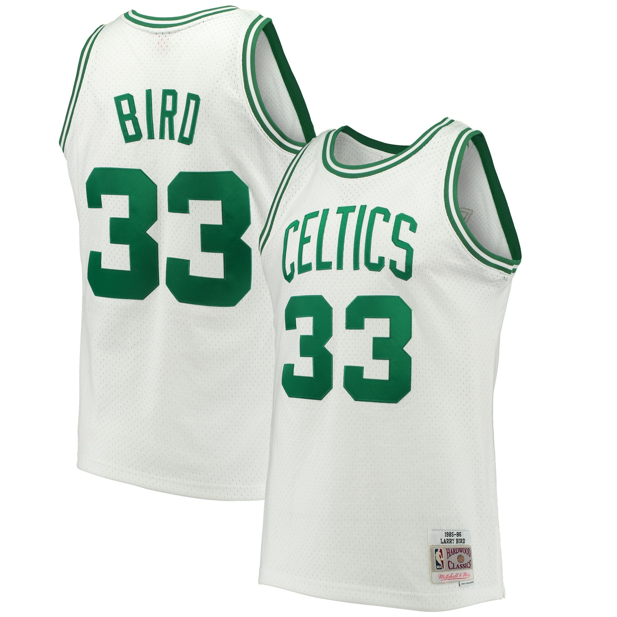 Boston Celtics Mitchell & Ness Larry Bird 1985-86 Hardwood Classics Swingman Jersey - White - Men's NBA Team Jersey Basketball Fan Apparel
