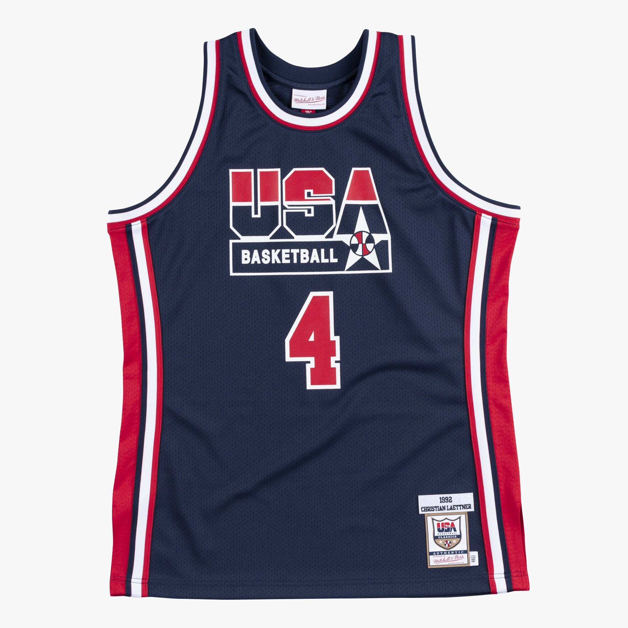 USA Basketball Mitchell & Ness Authentic Jersey Christian Laettner 1992 NBA Team Jersey Basketball Fan Apparel