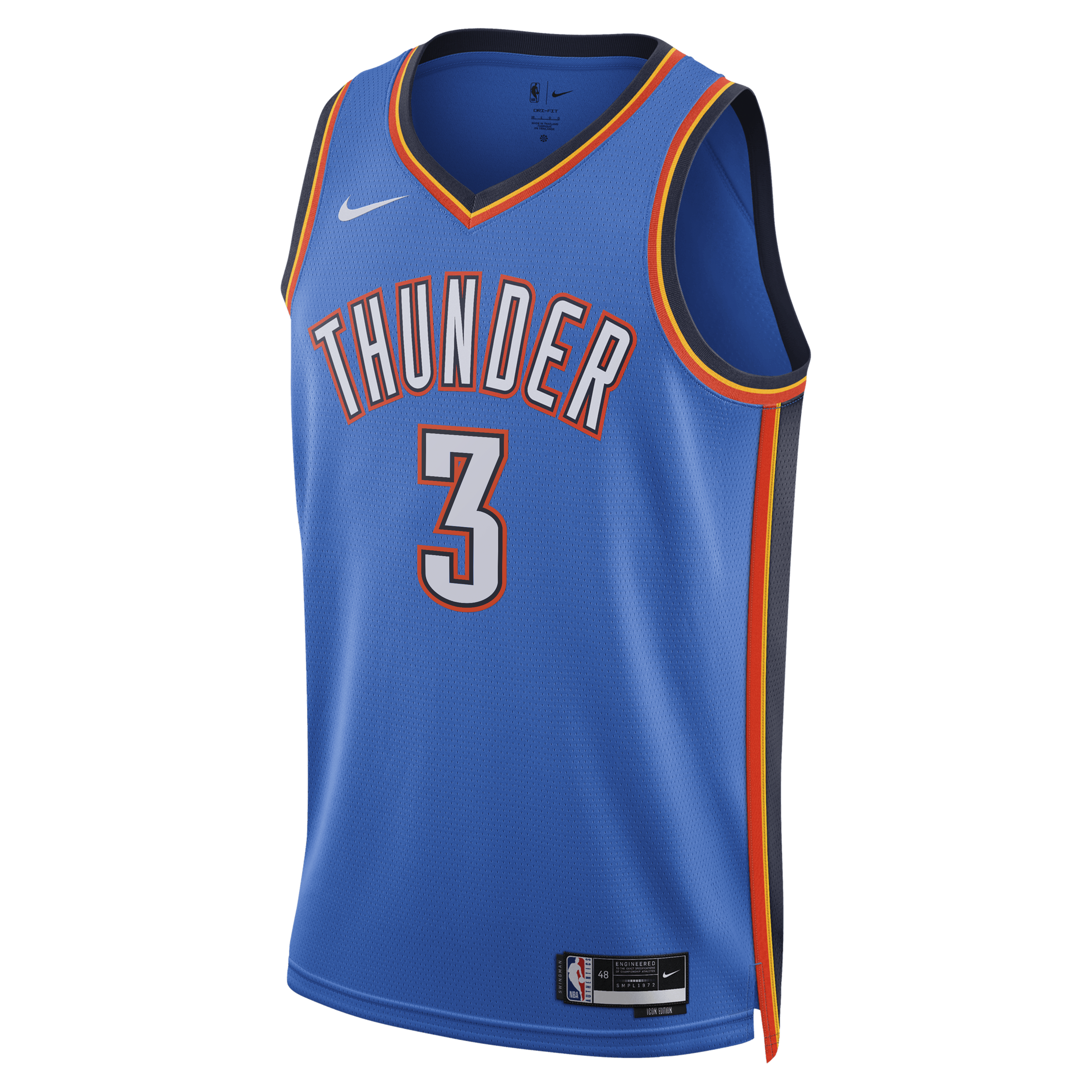 Oklahoma City Thunder Nike Icon Edition Swingman Jersey - Blue - Jared McCain - Unisex NBA Team Jersey Basketball Fan Apparel