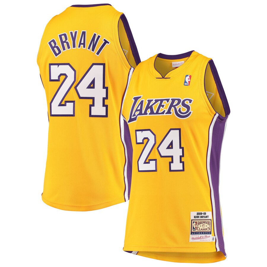 Mitchell & Ness Kobe Bryant Hardwood Classics 2008-09 Authentic Jersey - Gold - Men's NBA Team Jersey Basketball Fan Apparel