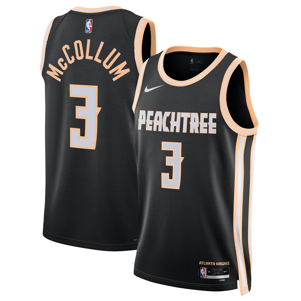 Nike Atlanta Hawks 2025/26 Nike City Edition Swingman Jersey - Black - CJ McCollum - Unisex NBA Team Jersey Basketball Fan Apparel