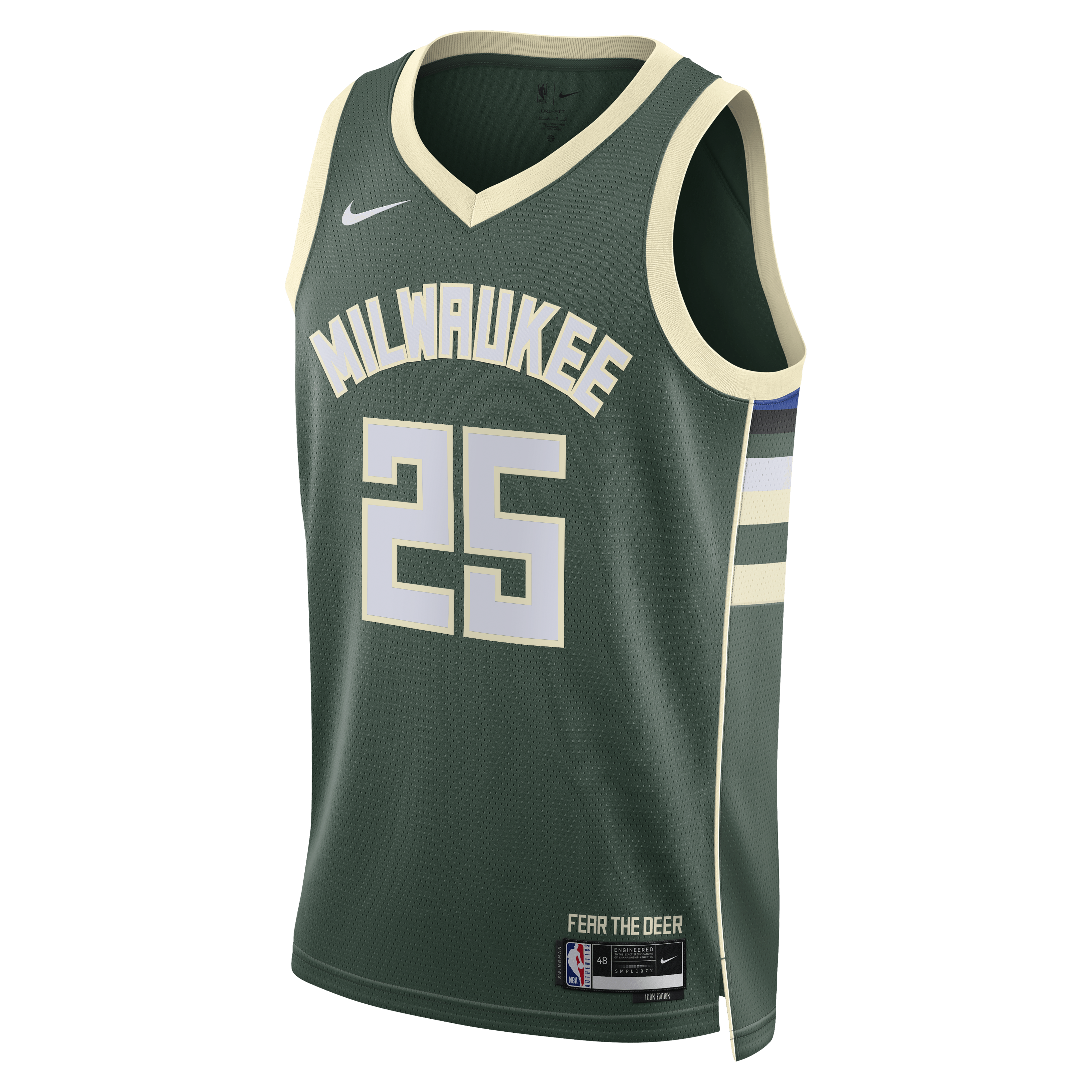 Milwaukee Bucks Nike Icon Edition Swingman Jersey - White - Kasparas Jakučionis - Unisex NBA Team Jersey Basketball Fan Apparel