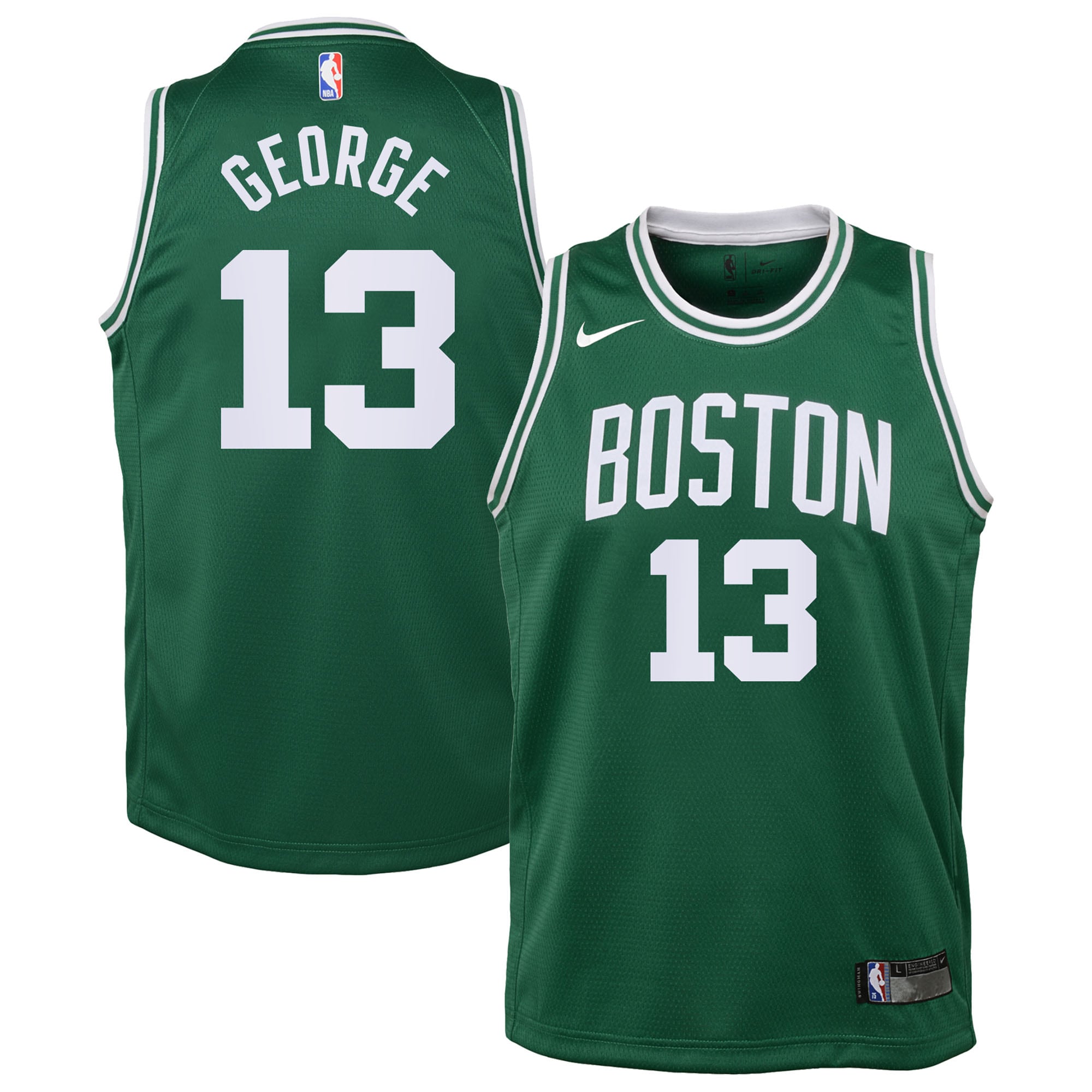 Boston Celtics Nike Icon Edition Swingman Jersey - Kelly Green - Paul George - Youth NBA Team Jersey Basketball Fan Apparel