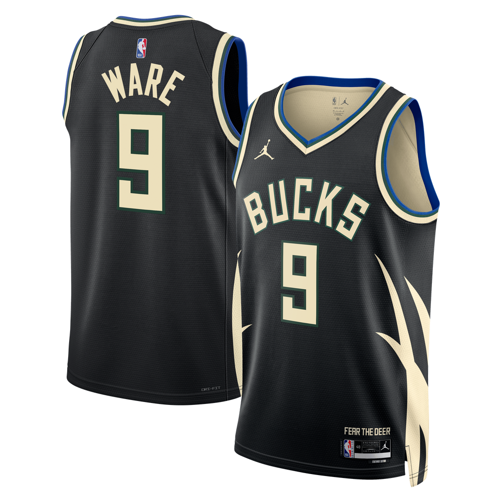 Milwaukee Bucks Jordan Brand Statement Edition Swingman Jersey - Hunter Green - Kel'el Ware - Unisex NBA Team Jersey Basketball Fan Apparel