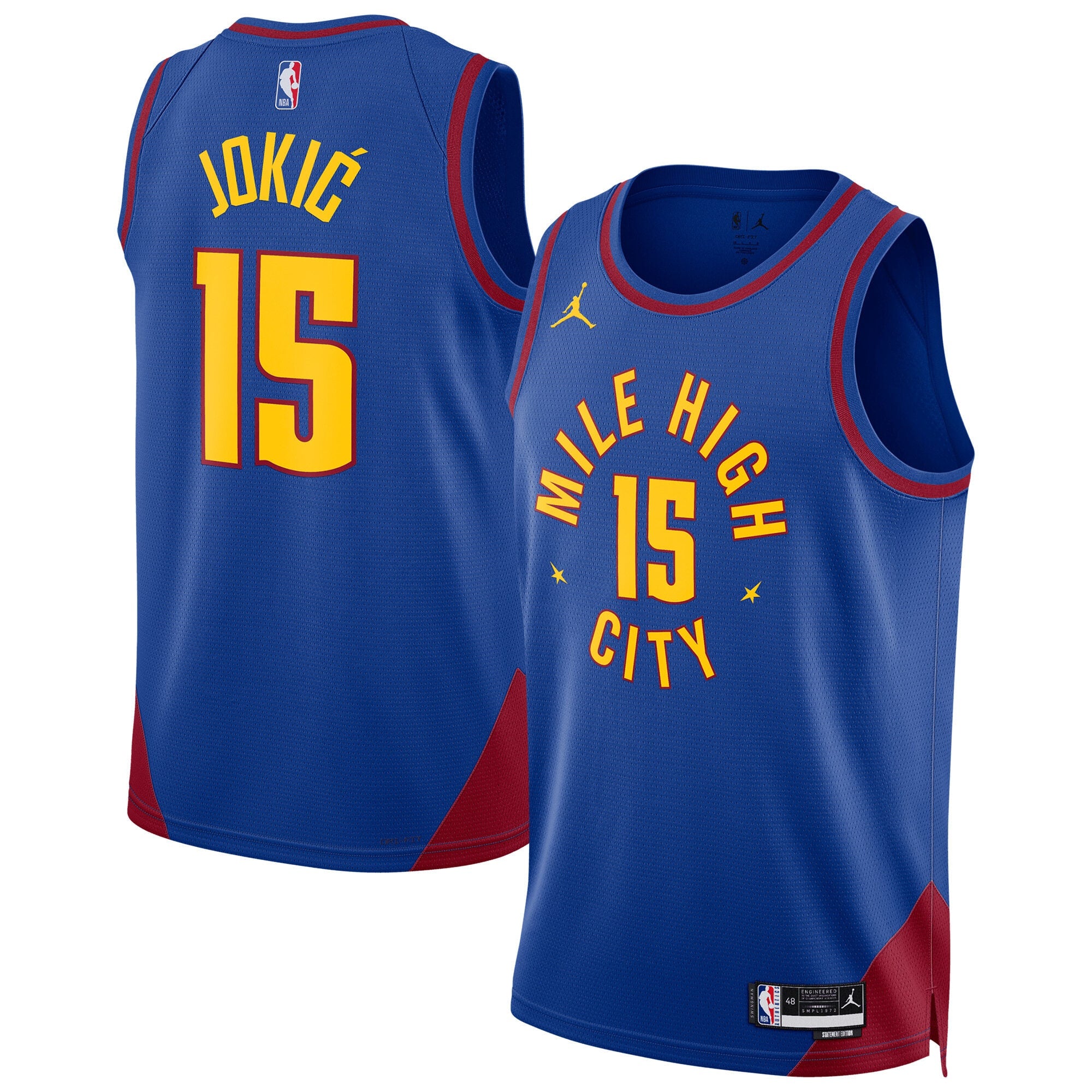 Denver Nuggets Jordan Brand Statement Swingman Jersey - Jokic - Unisex NBA Team Jersey Basketball Fan Apparel