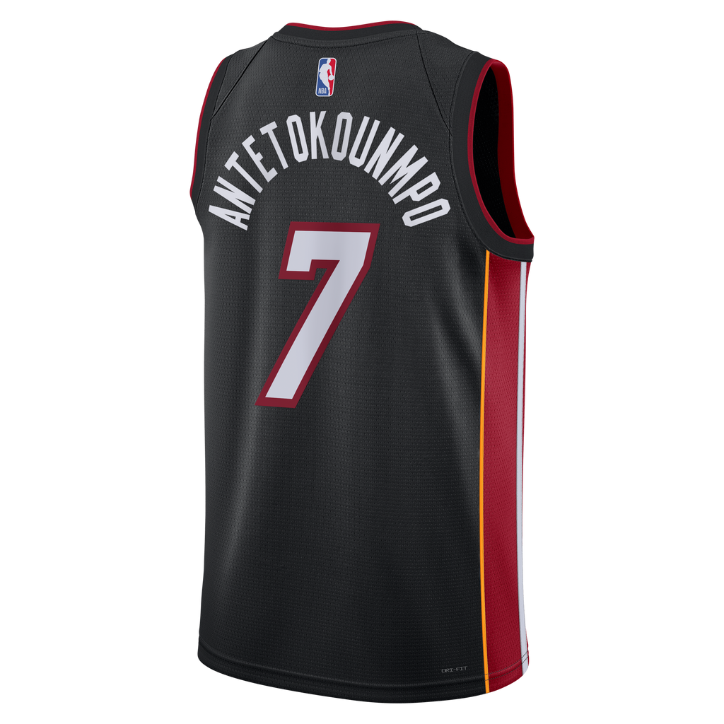 Miami Heat Nike Icon Edition Swingman Jersey - Black - Giannis Antetokounmpo - Unisex NBA Team Jersey Basketball Fan Apparel