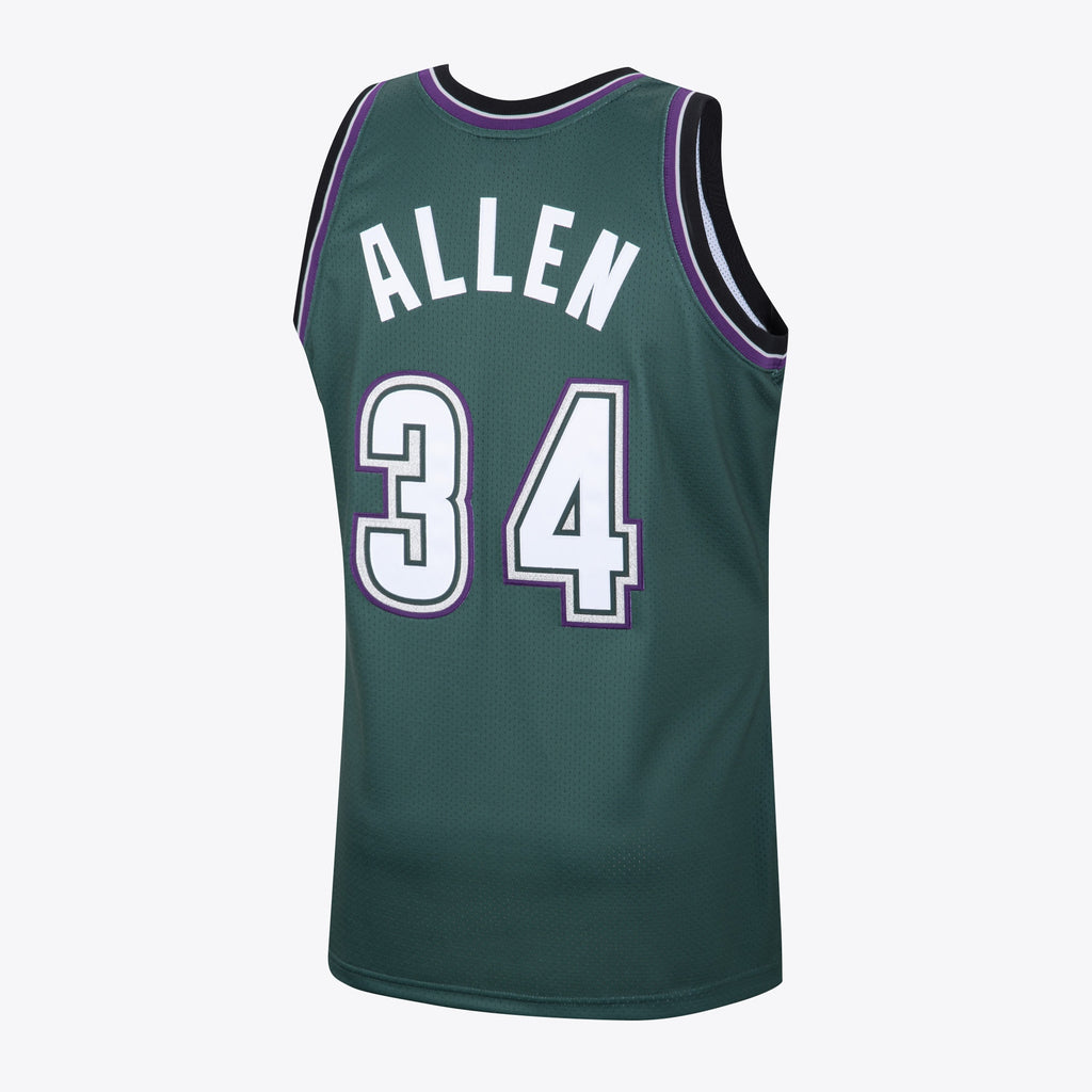 Milwaukee Bucks Mitchell & Ness Ray Allen 1996 Hardwood Classics Alternate Swingman Jersey - Dark Green - Men's NBA Team Jersey Basketball Fan Apparel
