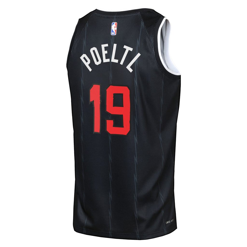 Toronto Raptors Nike 2025/26 City Edition Swingman Jersey - Black - Jakob Poeltl - Youth NBA Team Jersey Basketball Fan Apparel
